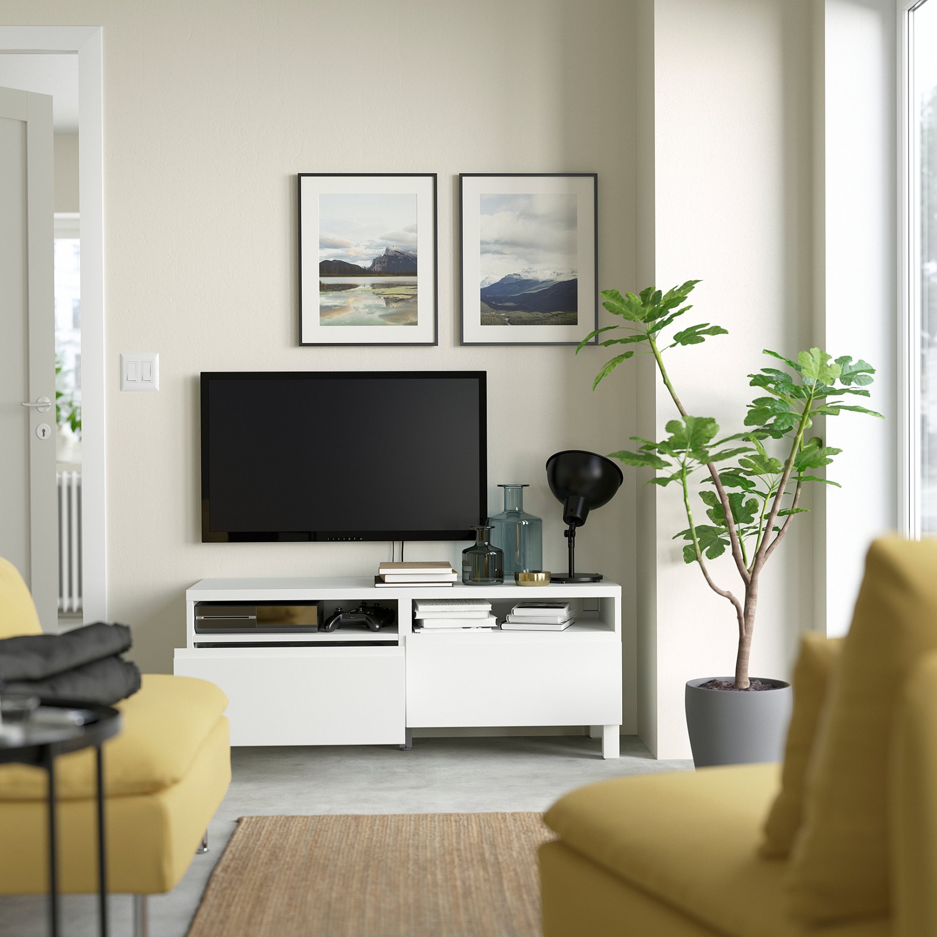 BESTÅ, έπιπλο TV με συρτάρια με μαλακό κλείσιμο, 120x42x48 cm, 994.358.81