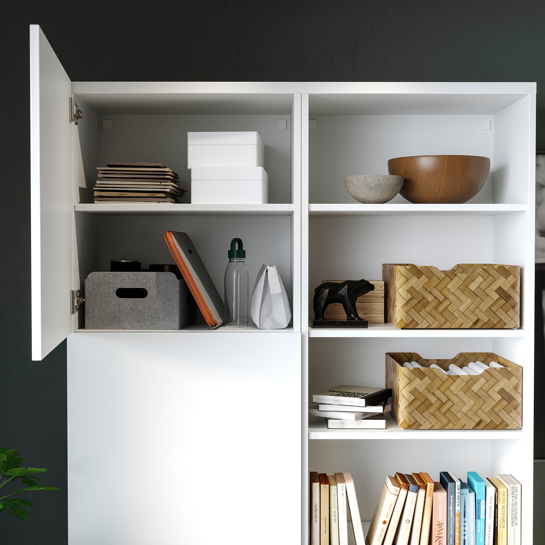 TROTTEN/LANGFJALL/BESTA/LAPPVIKEN, desk and storage combination with swivel chair, 994.365.88