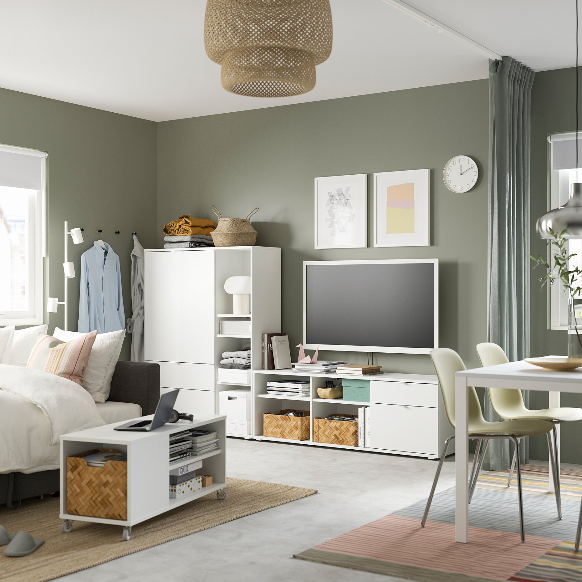 VIHALS, TV/storage combination, 251x37x140 cm, 994.406.13