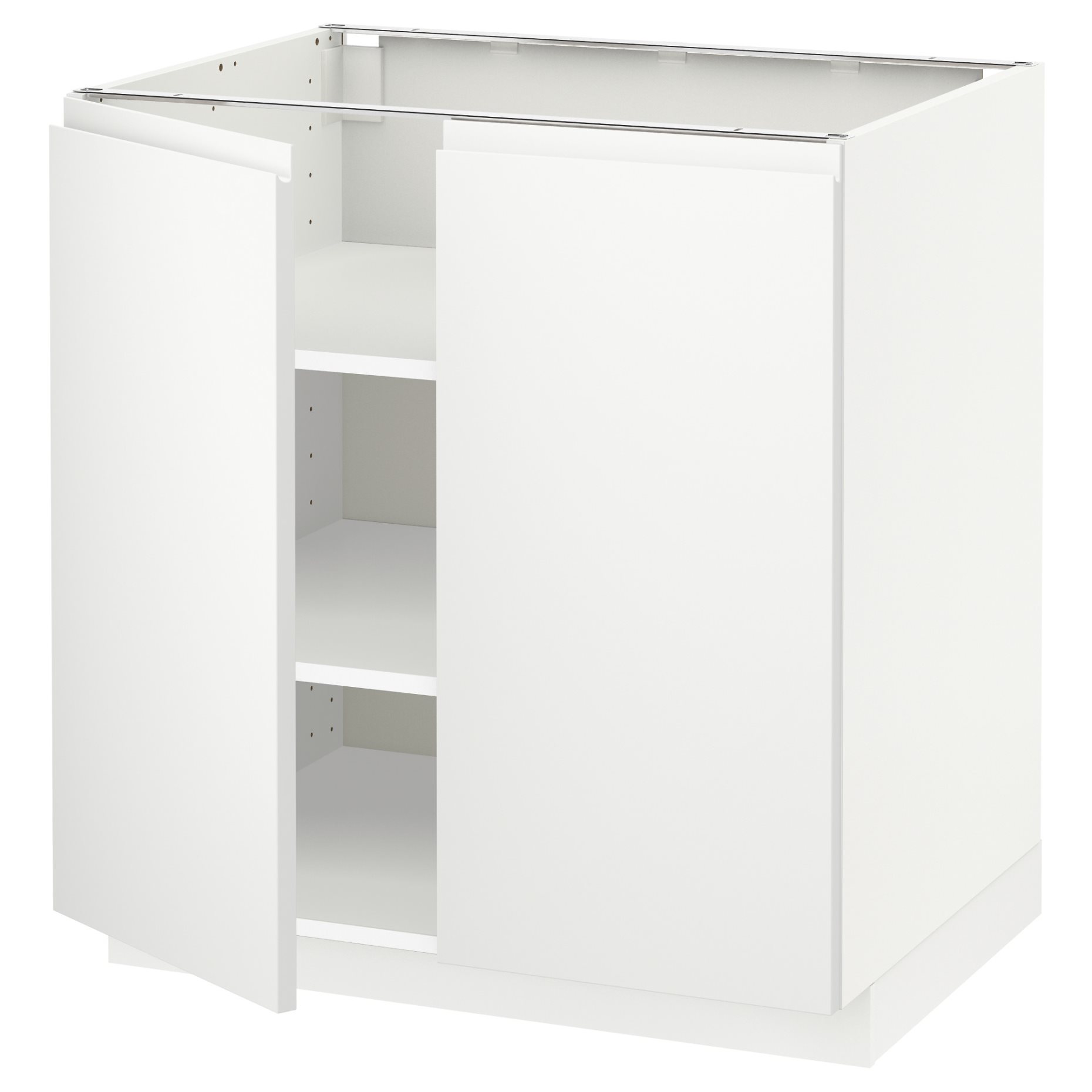 METOD, base cabinet with shelves/2 doors, 80x60 cm, 994.561.85