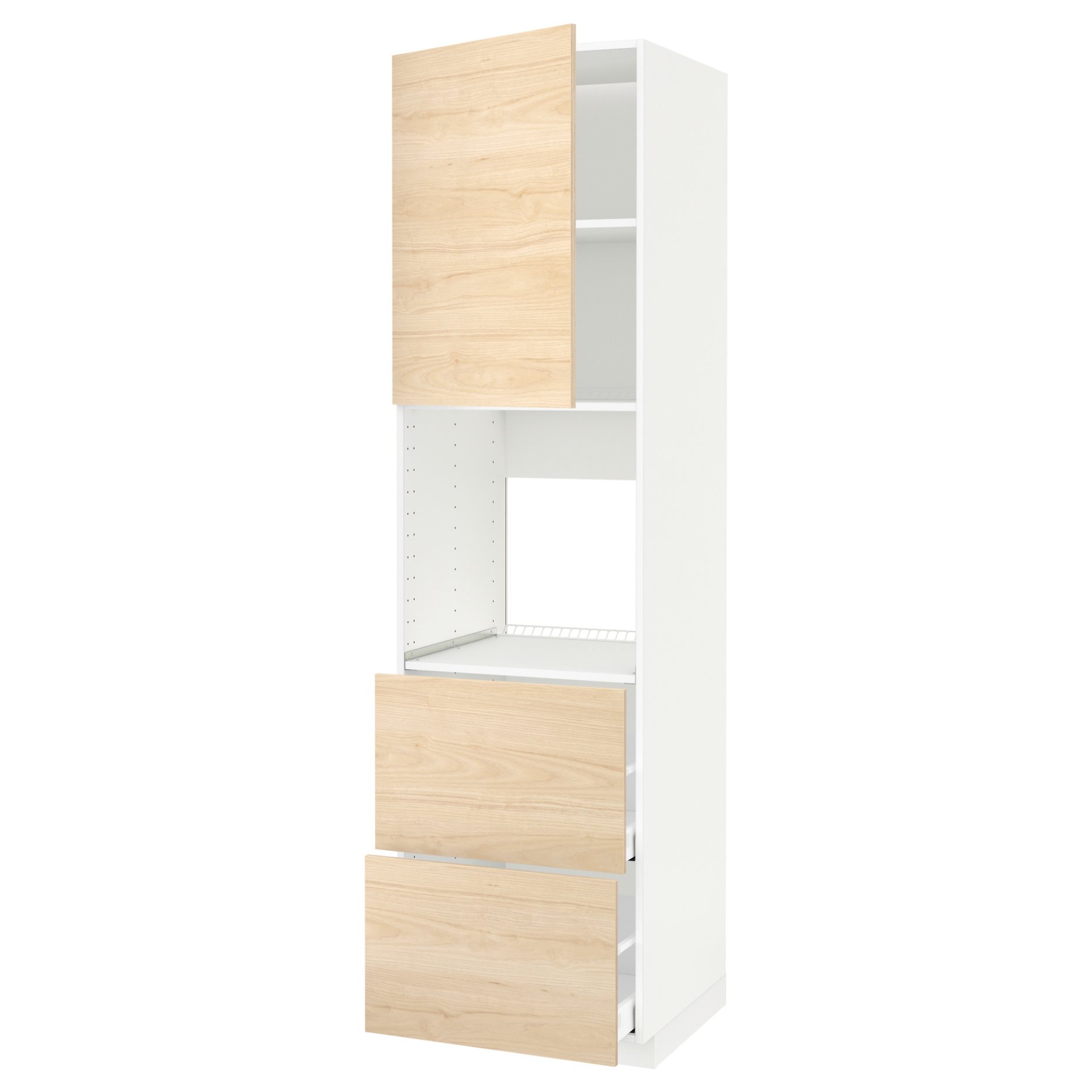 METOD, high cabinet for oven with door/2 fronts/2 high drawers, 60x60x220 cm, 994.684.52