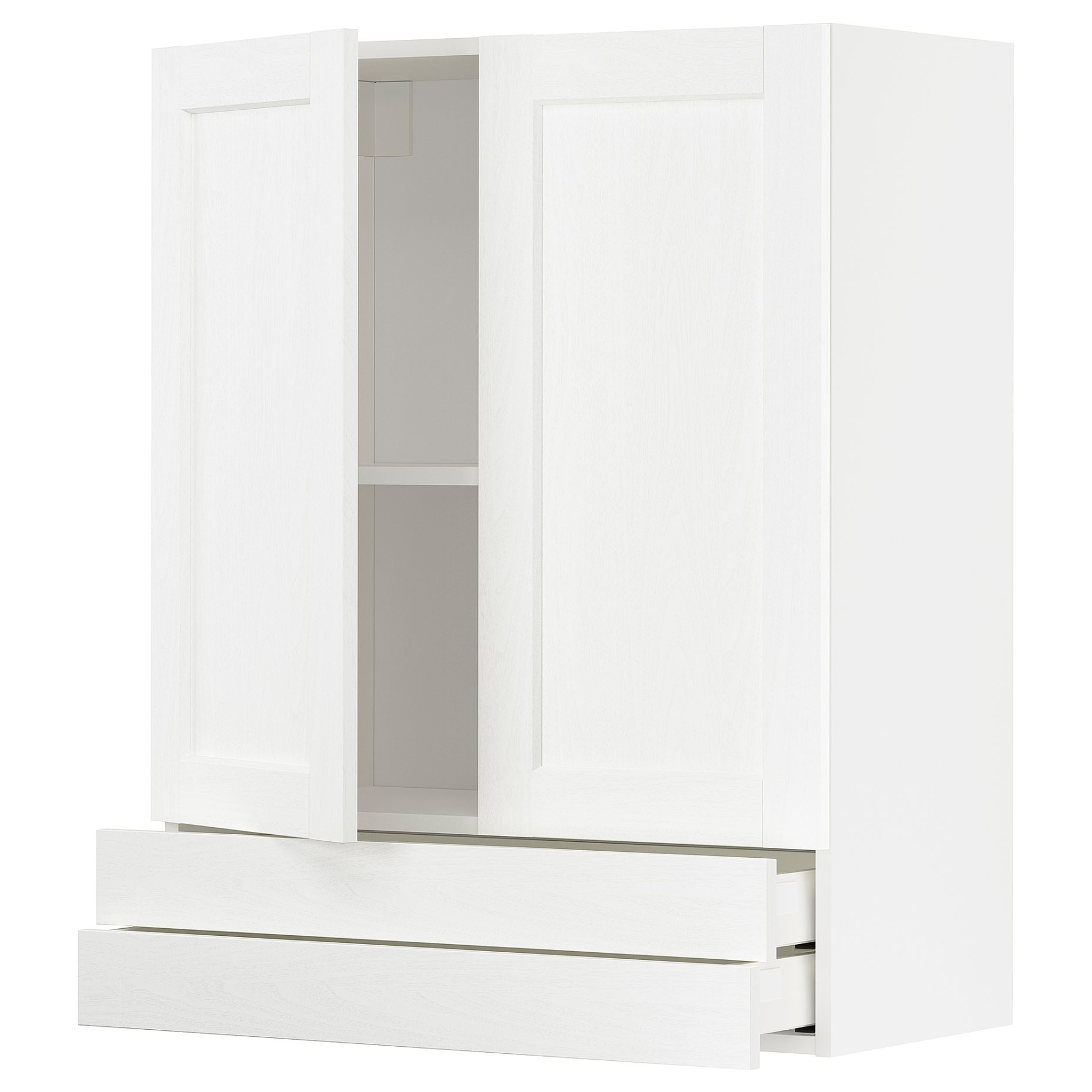 METOD, wall cabinet with 2 doors/2 drawers, 80x100 cm, 994.732.79
