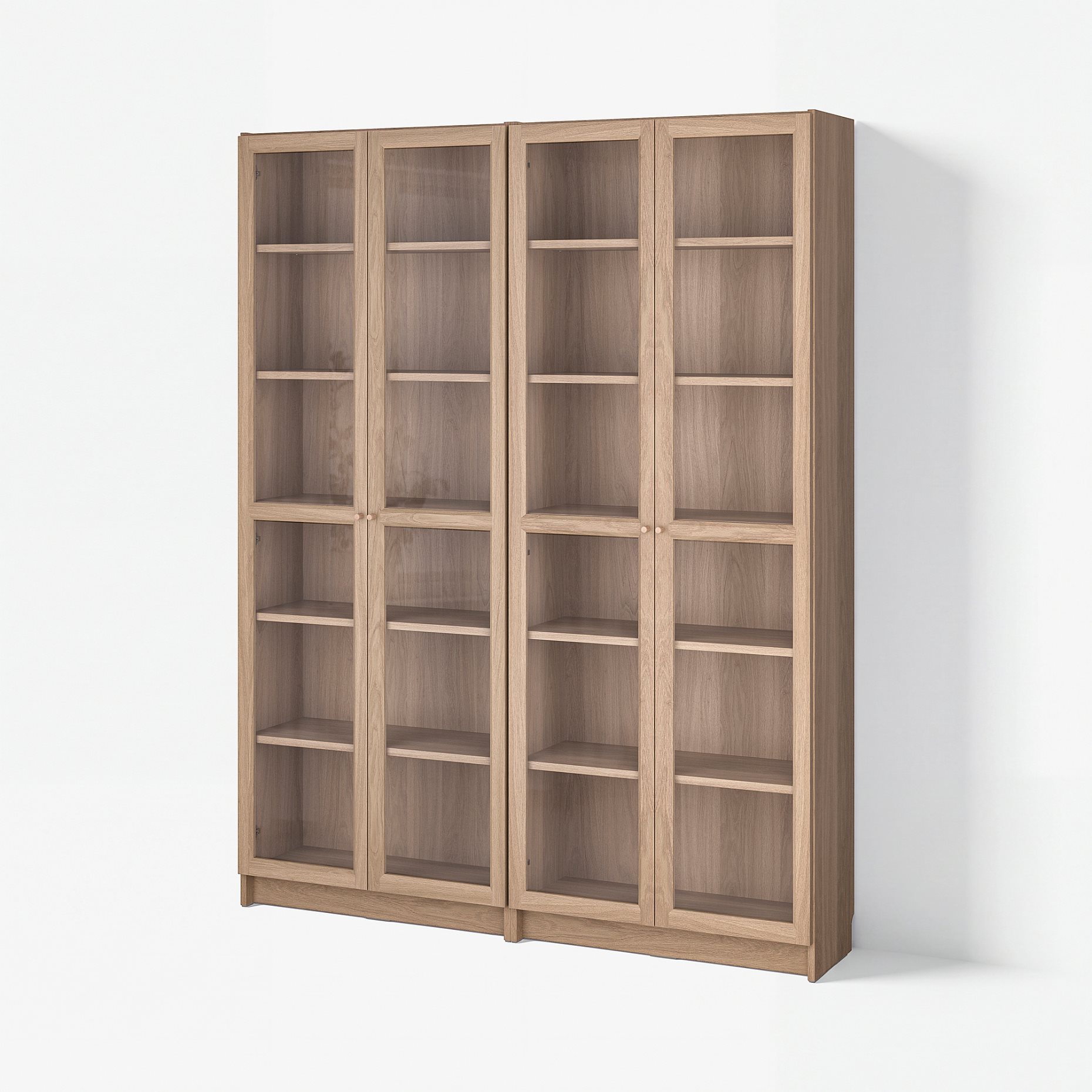 BILLY/OXBERG, bookcase combination with glass doors, 160x202 cm, 994.835.32