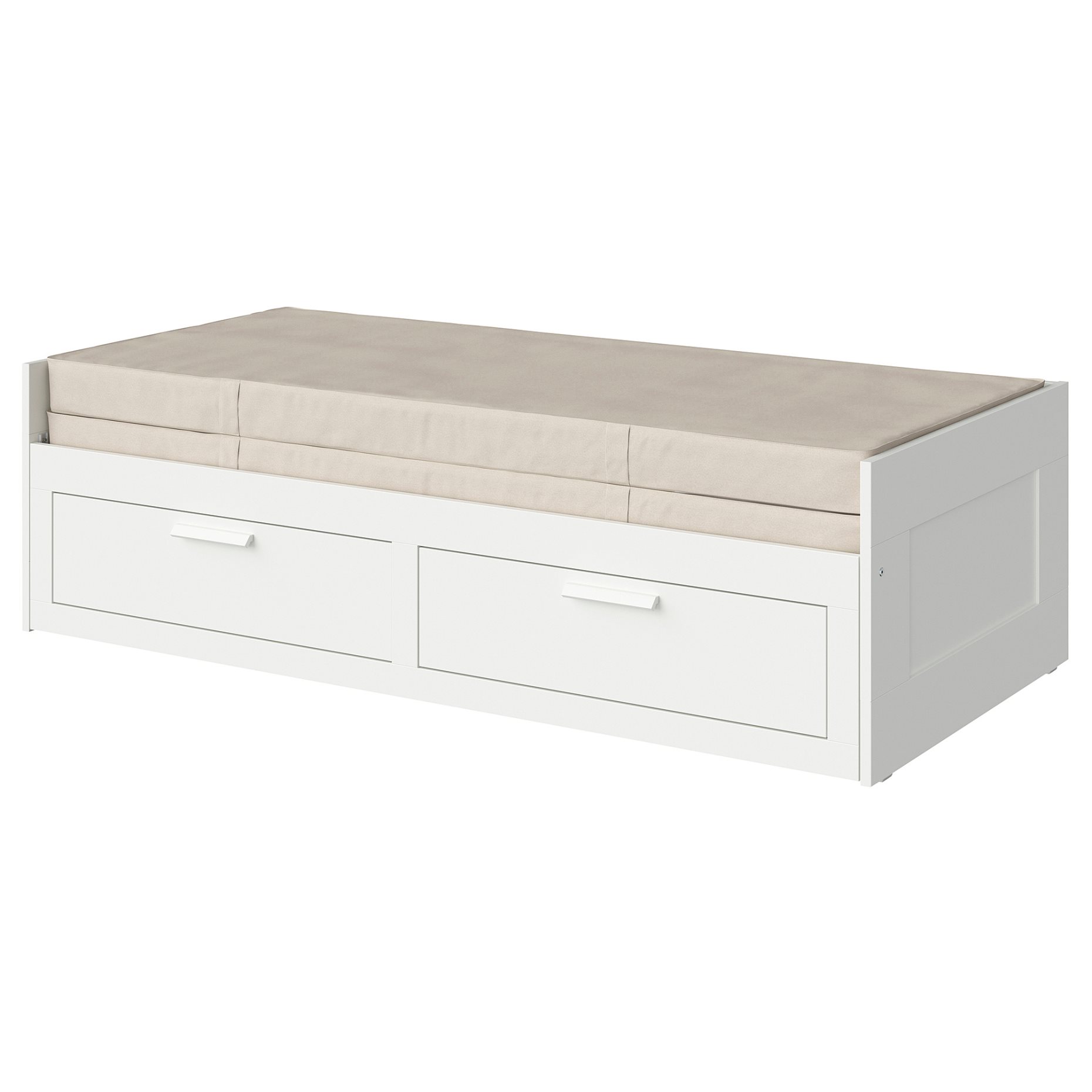 BRIMNES, day-bed with 2 drawers/2 mattresses, 80x200 cm, 994.945.02