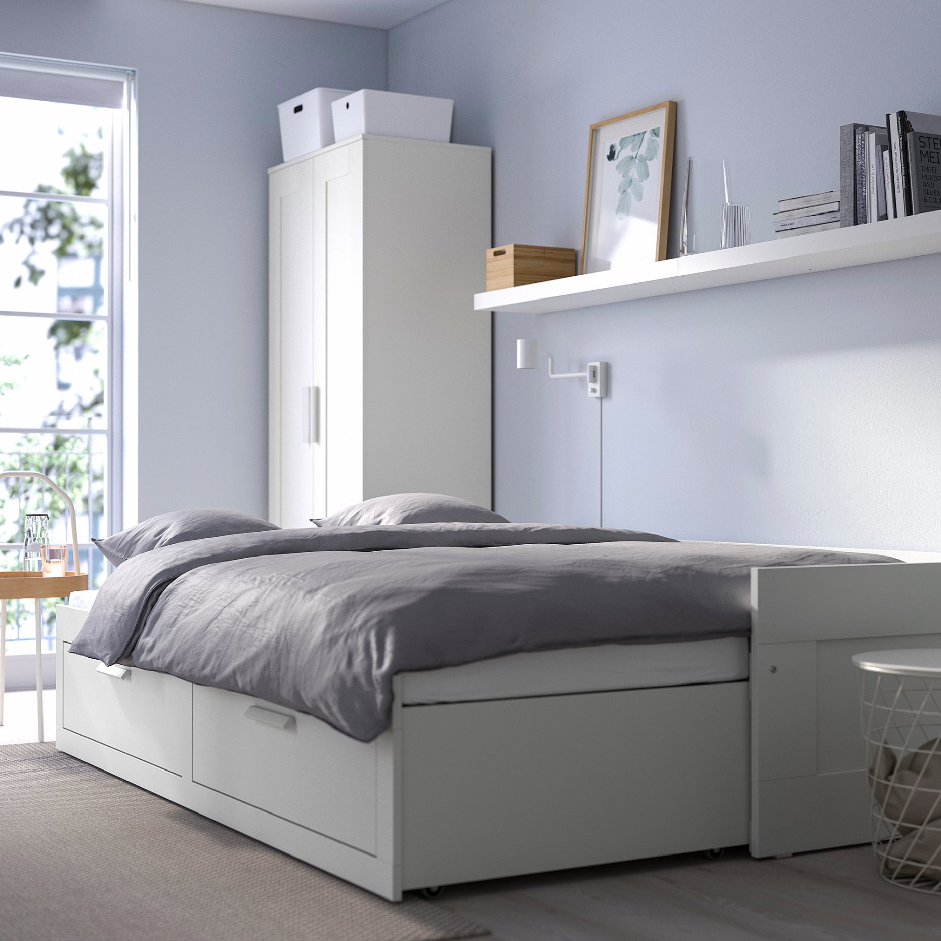 BRIMNES, day-bed with 2 drawers/2 mattresses, 80x200 cm, 994.945.02