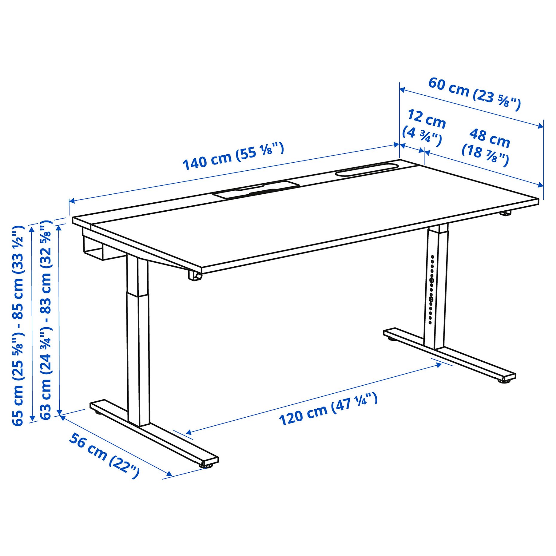 MITTZON, desk, 140x60 cm, 995.139.54