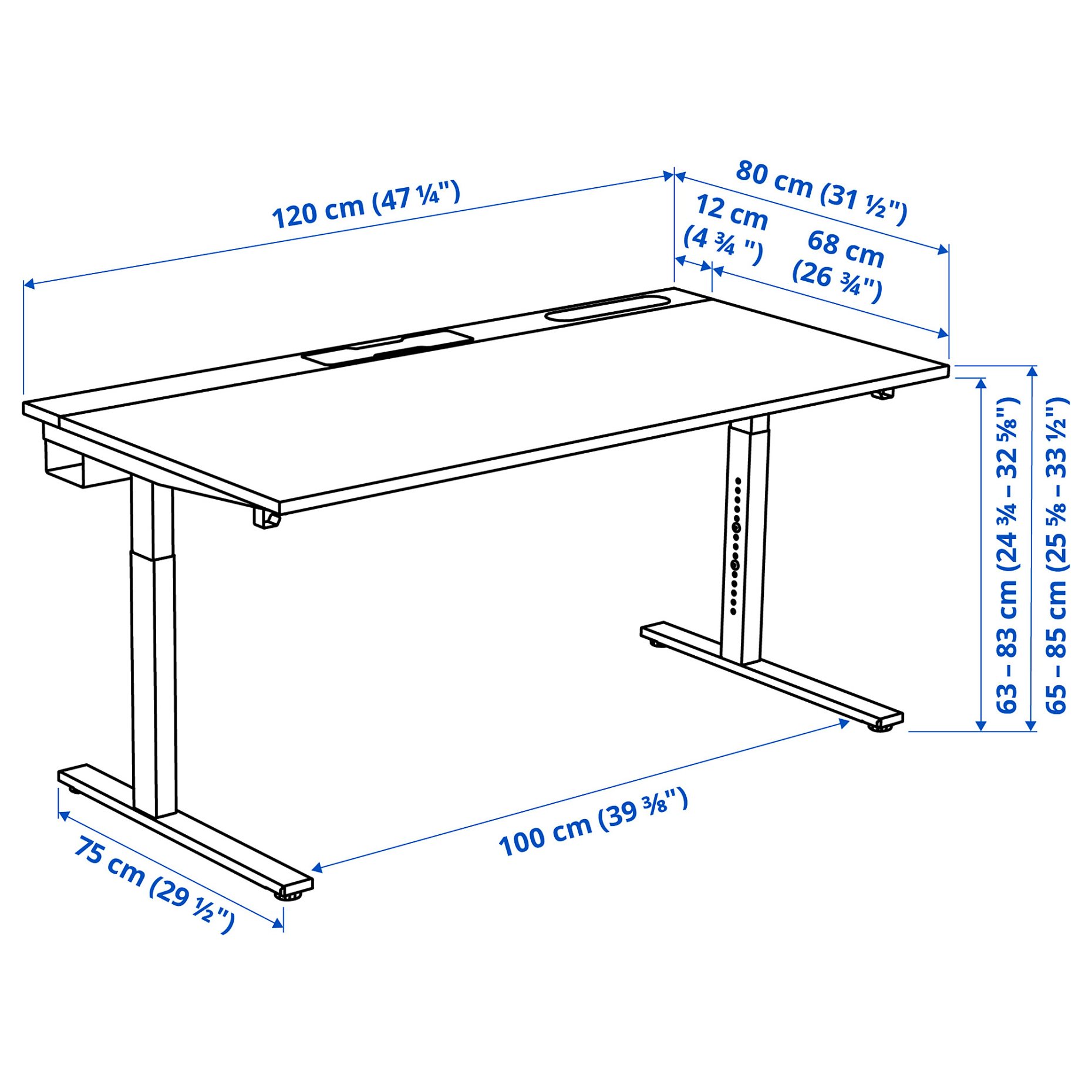 MITTZON, desk, 120x80 cm, 995.260.46