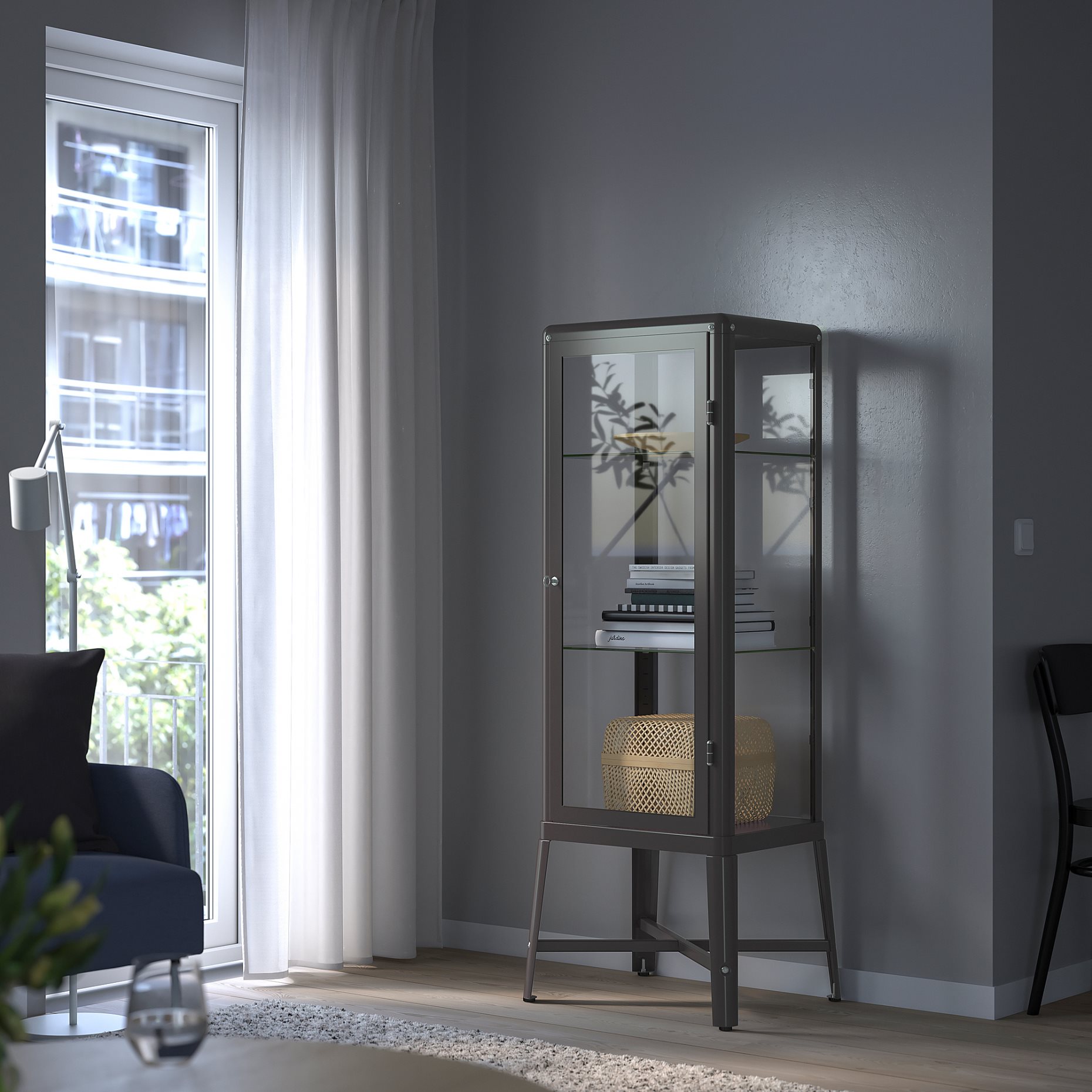 FABRIKÖR, glass-door cabinet, 002.422.78