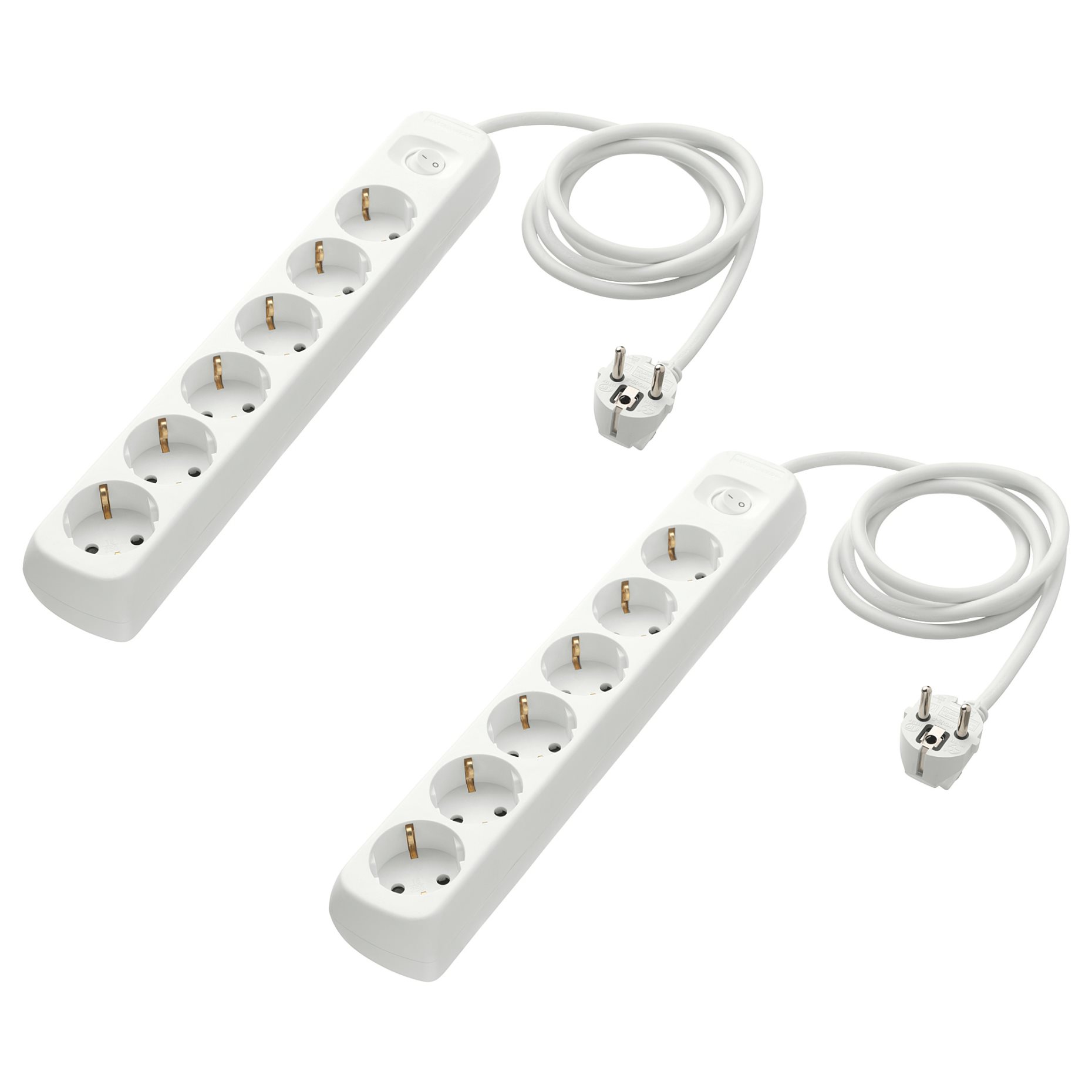 KOPPLA, 6-way socket with switch, 2 pack, 004.120.15