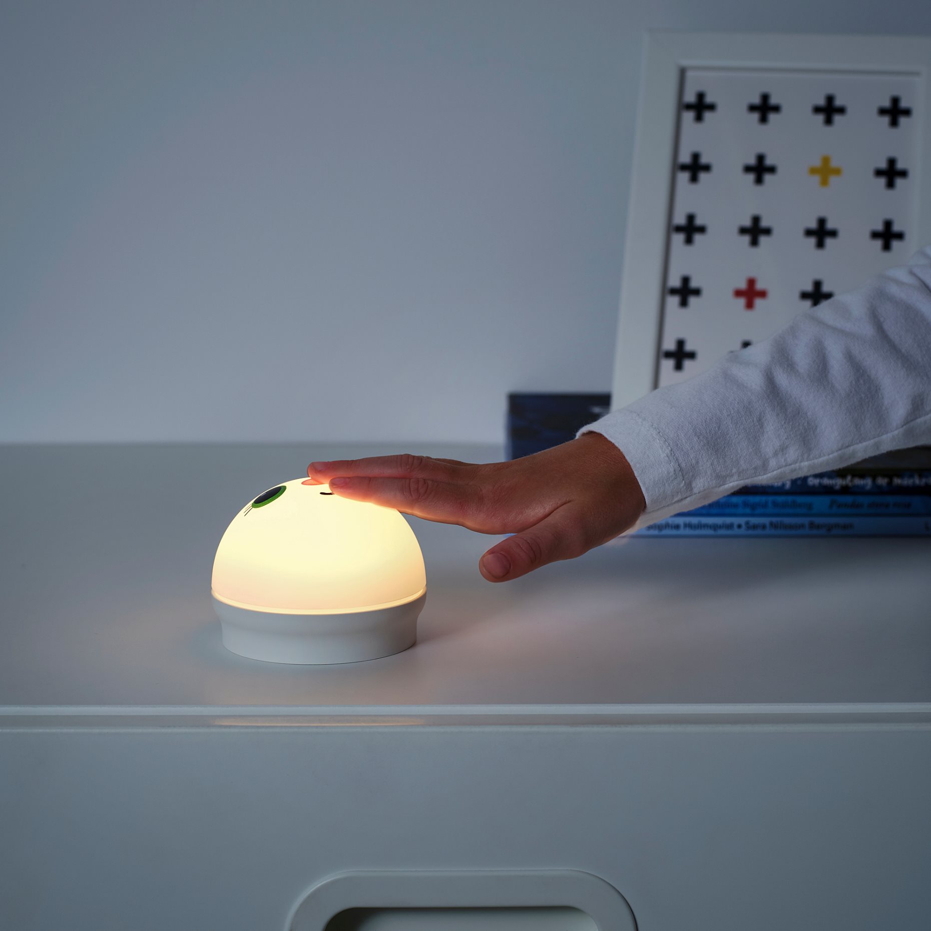 KORNSNÖ, night light with built-in LED light source/battery-operated, 004.337.20