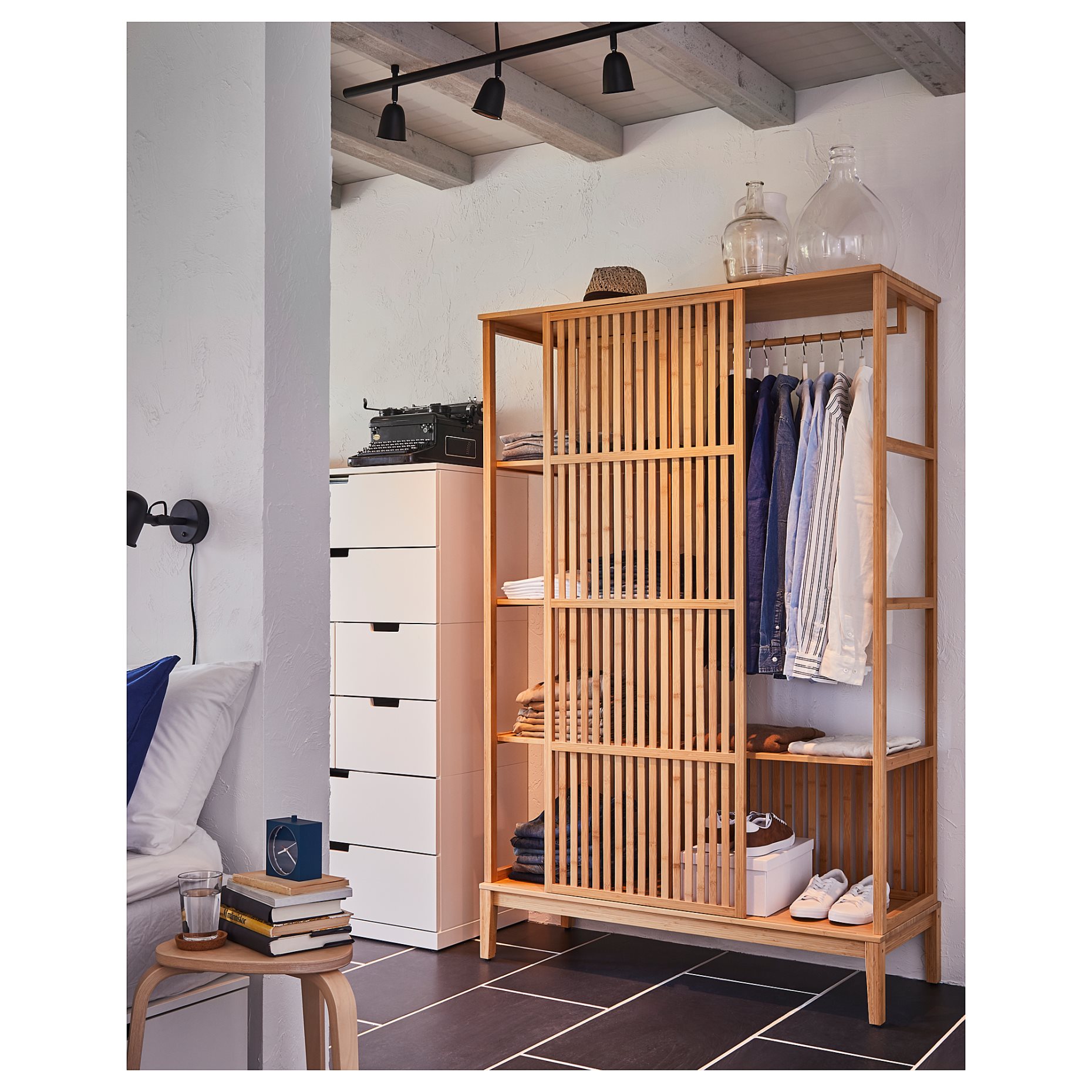 NORDKISA, open wardrobe with sliding door, 004.394.68