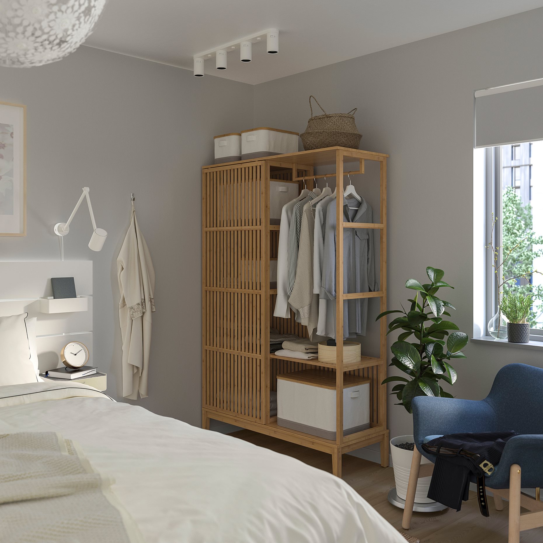 NORDKISA, open wardrobe with sliding door, 004.394.68