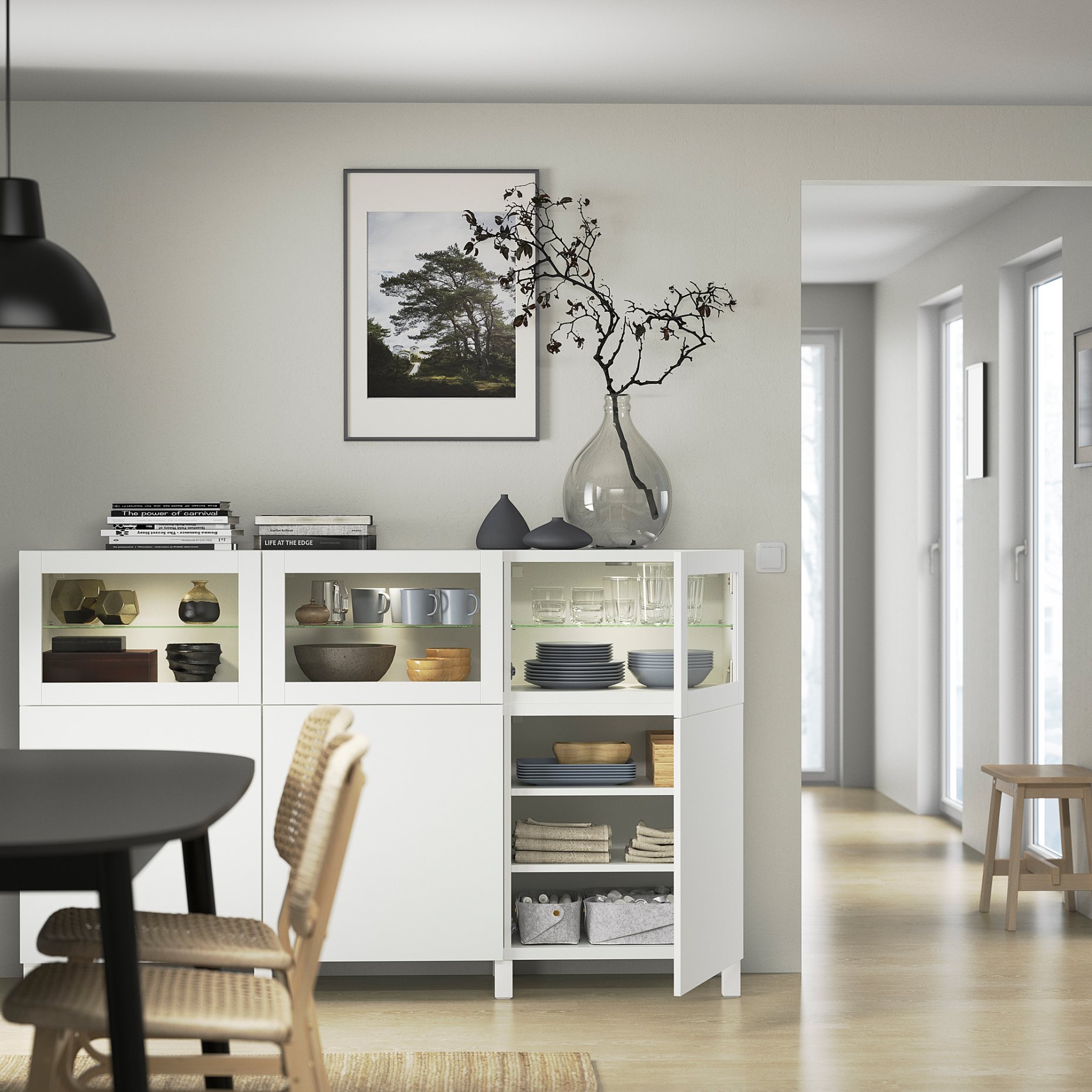 BESTÅ, storage combination with doors, 180x42x112 cm, 092.080.29