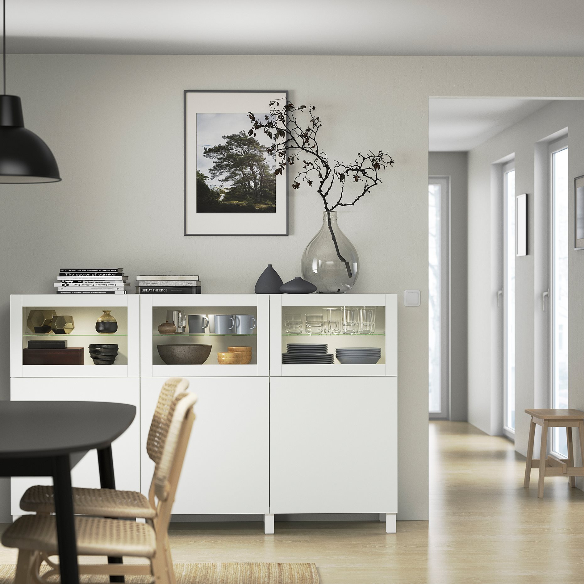 BESTÅ, storage combination with doors, 180x42x112 cm, 092.080.29