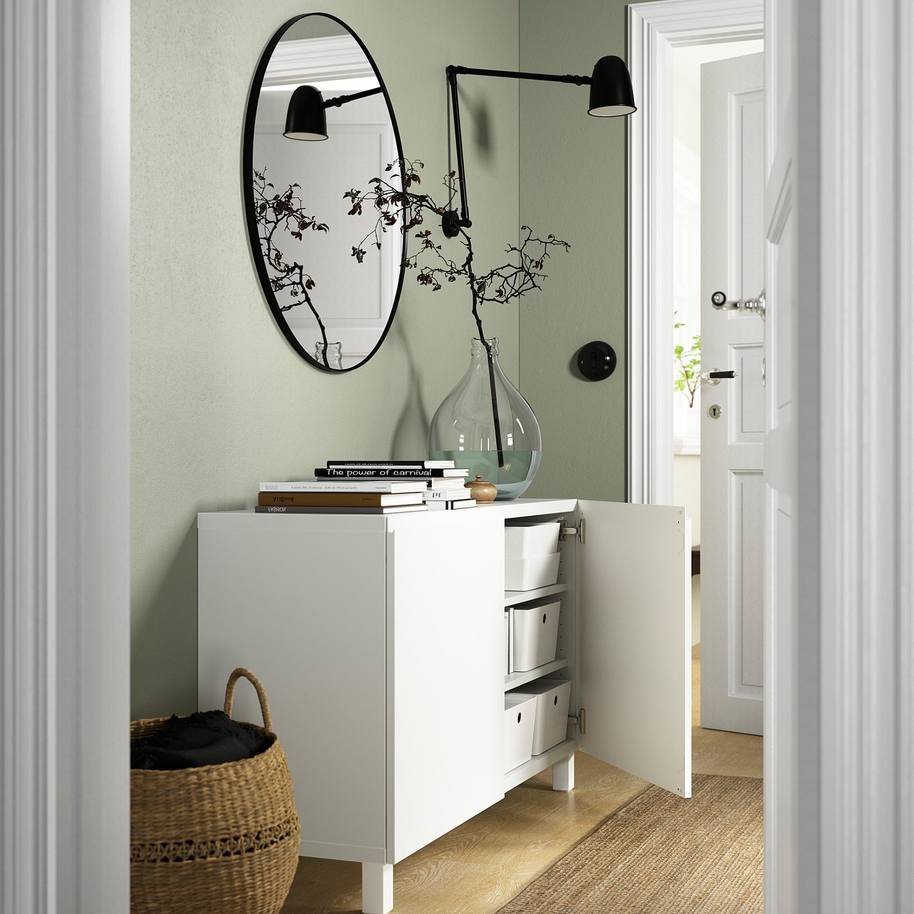 BESTÅ, σύνθεση αποθήκευσης με πόρτες, 120x42x74 cm, 094.214.40