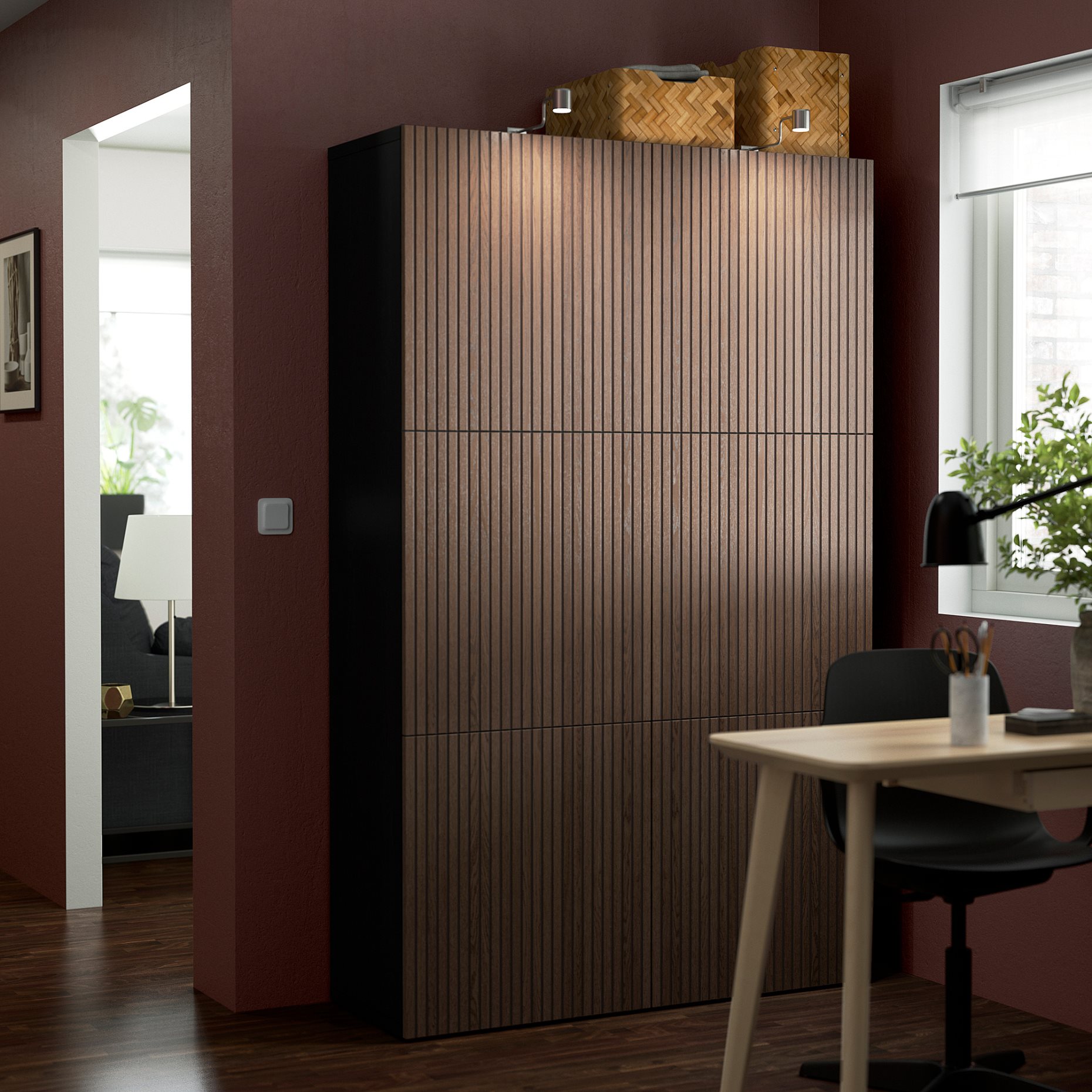 BESTÅ, storage combination with doors, 120x42x193 cm, 094.216.71