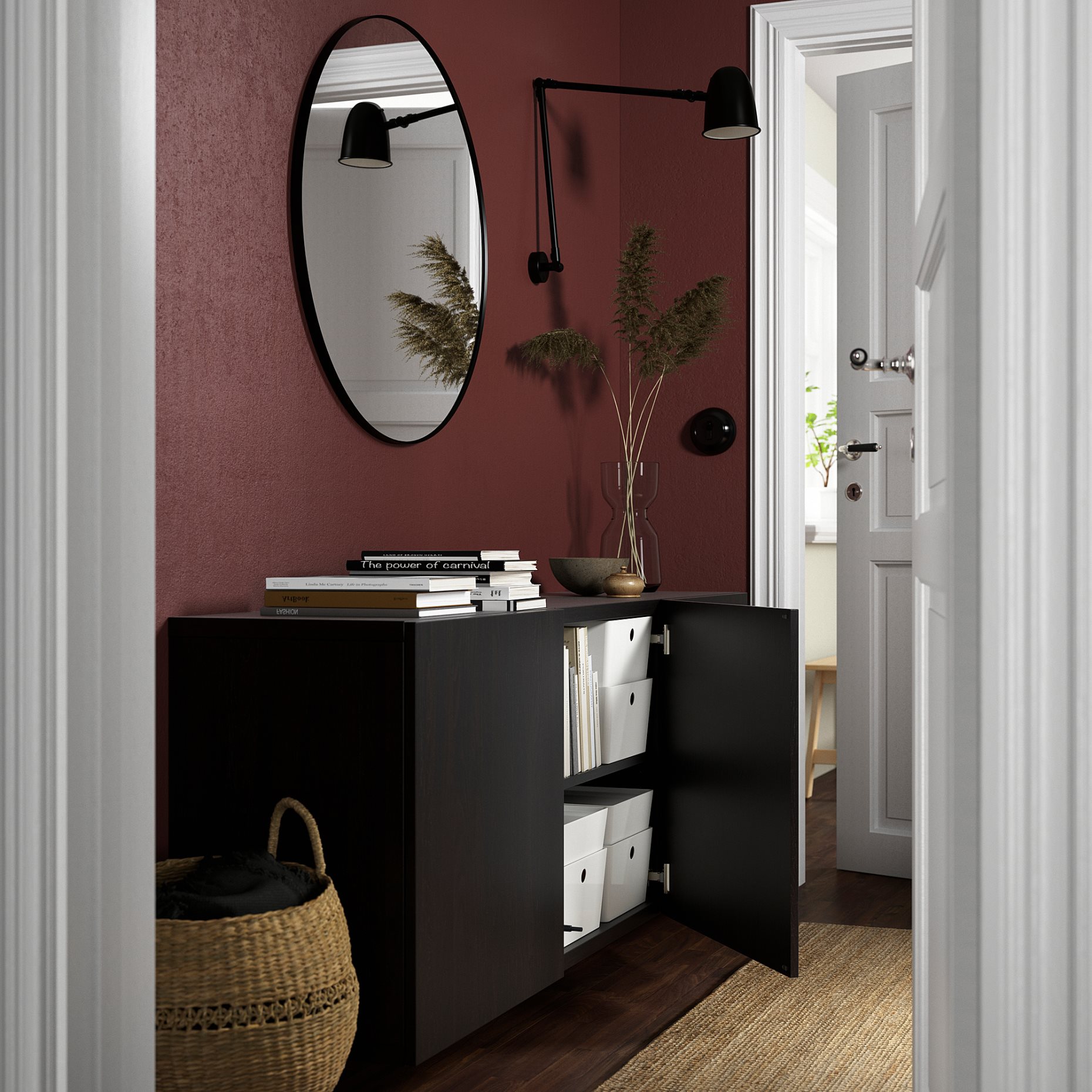 BESTÅ, wall-mounted cabinet combination, 180x42x64 cm, 094.259.09