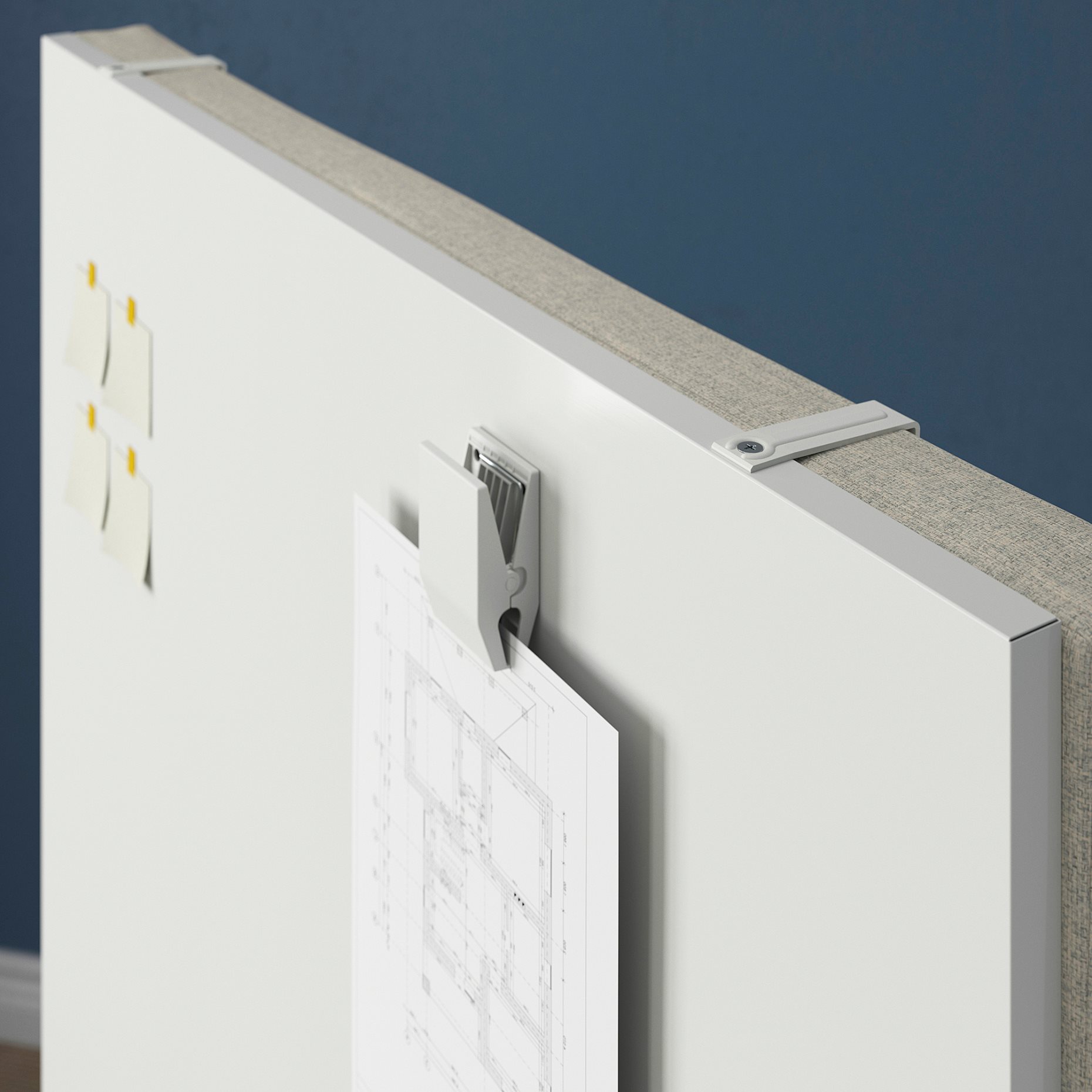 MITTZON, παραβάν με ρόδες/ηχομονωτική επιφάνεια/λευκός πίνακας, 85x205 cm, 095.361.77