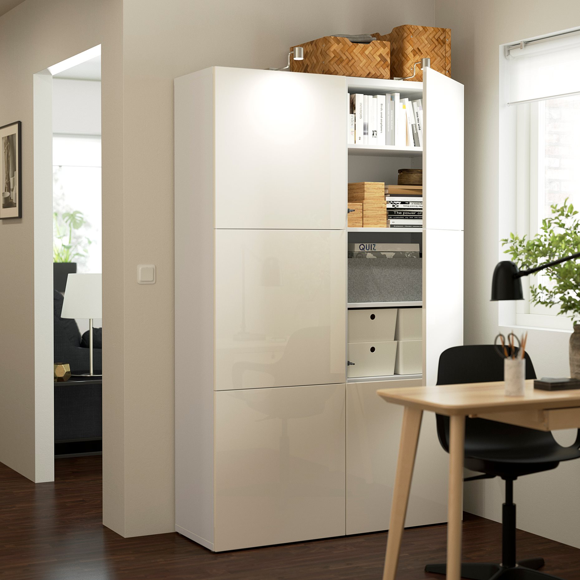 BESTÅ, storage combination with doors, 120x42x193 cm, 190.575.29