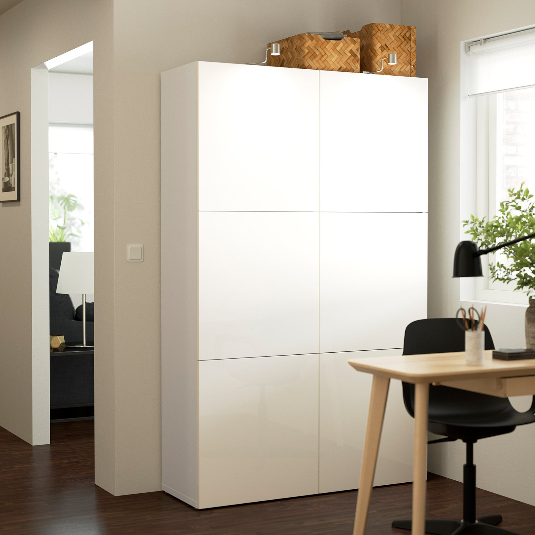 BESTÅ, storage combination with doors, 120x42x193 cm, 190.575.29