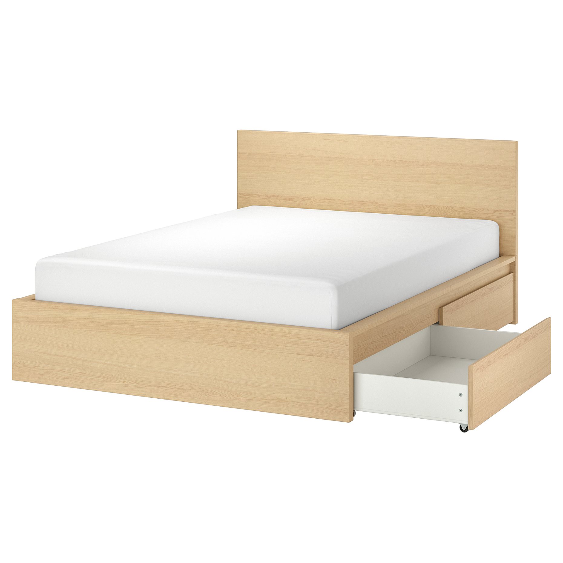 MALM, bed frame/high with 4 storage boxes, 180X200 cm, 191.754.29