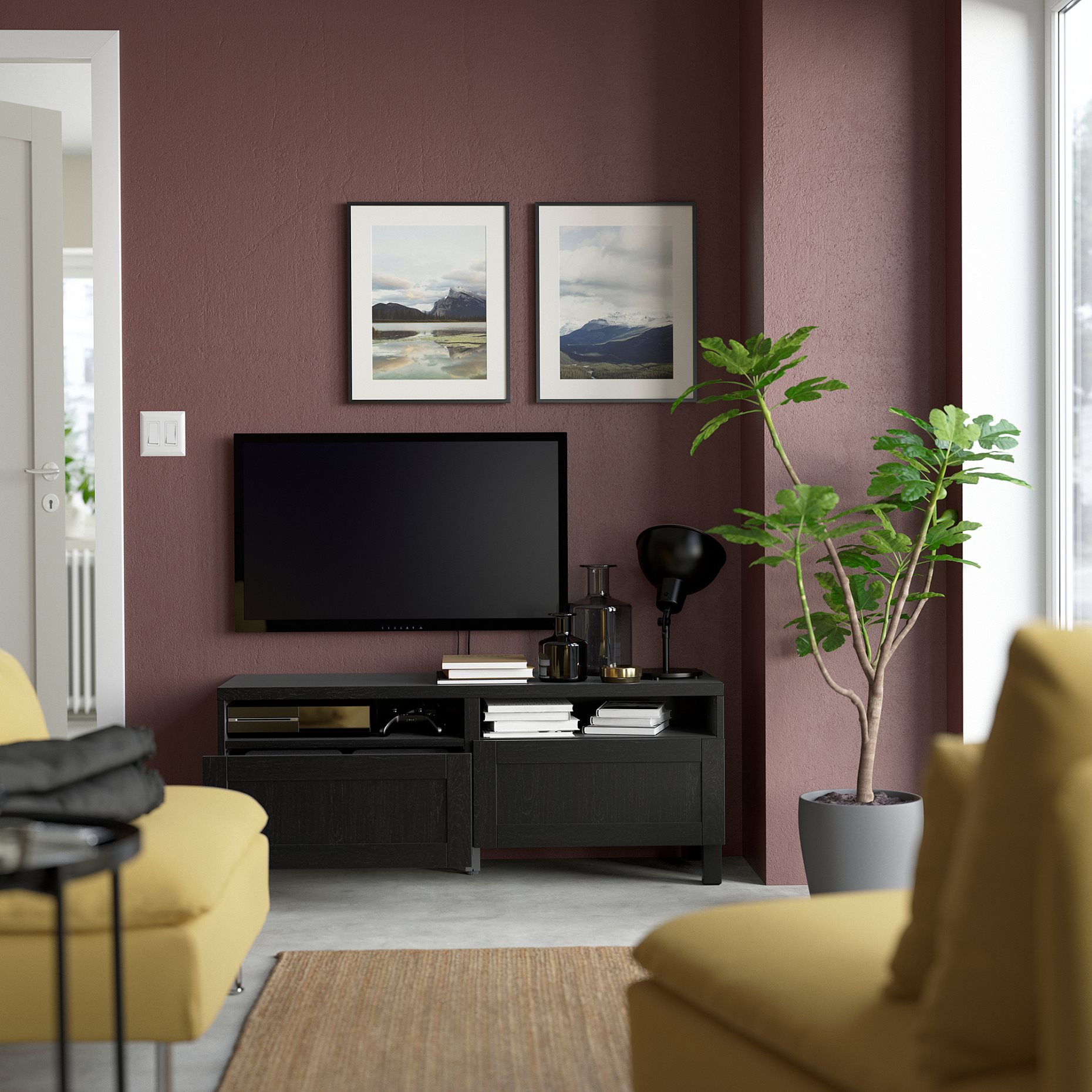 BESTÅ, έπιπλο TV με συρτάρια με μαλακό κλείσιμο, 120x42x48 cm, 191.882.81