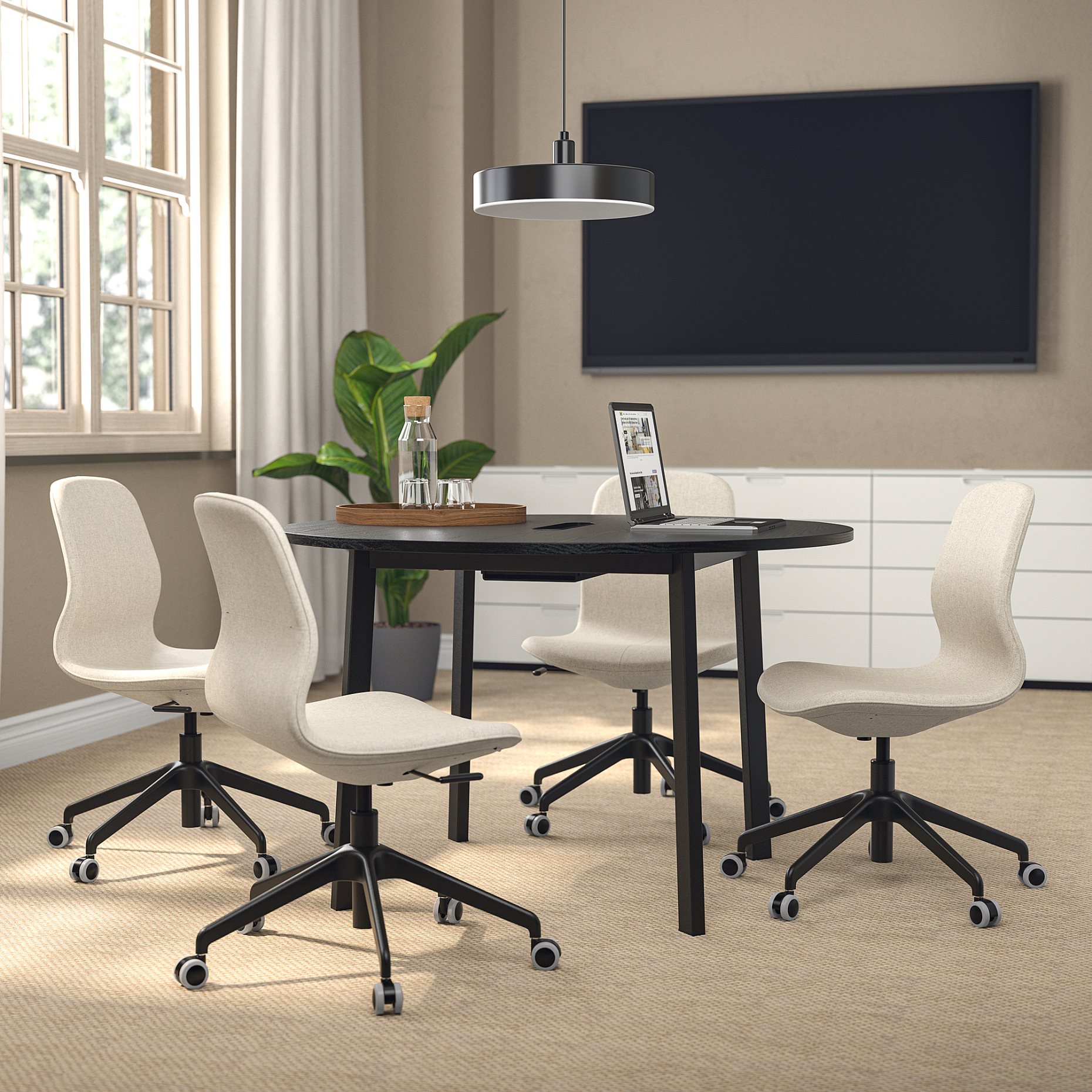 MITTZON, conference table/round, 120x75 cm, 195.304.53