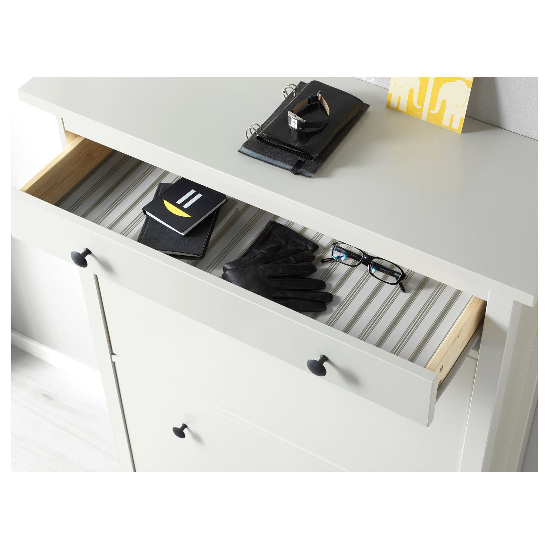 HEMNES, παπουτσοθήκη με 2 τμήματα, 89x30x127 cm, 201.695.59