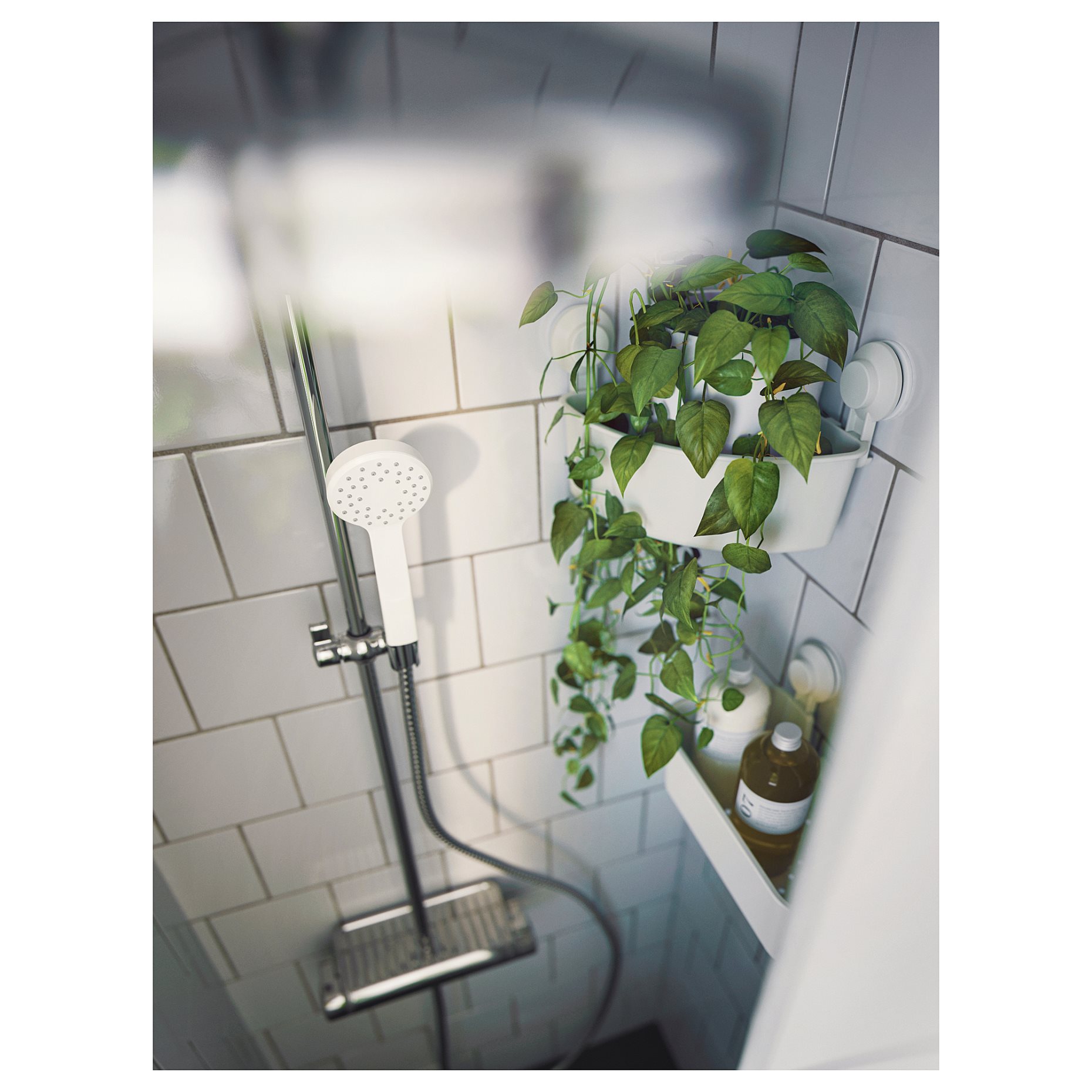 TISKEN, corner shelf unit with suction cup, 204.003.04