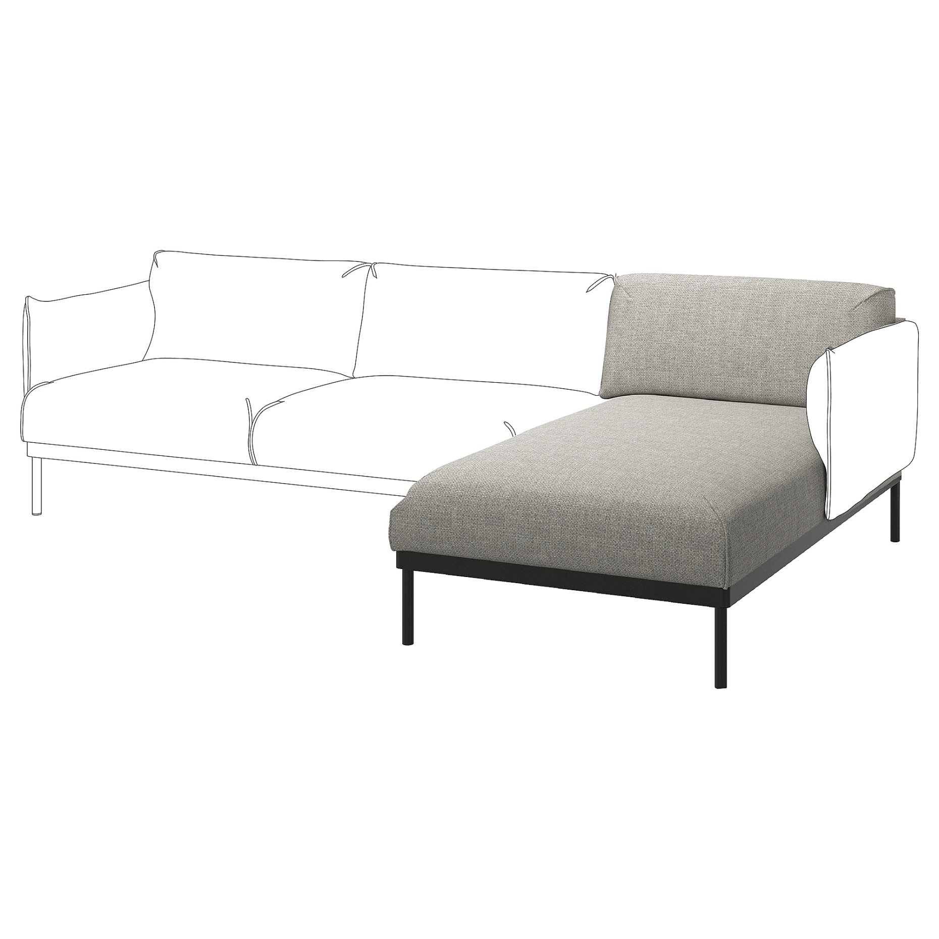 ÄPPLARYD, chaise longue section, 205.062.68