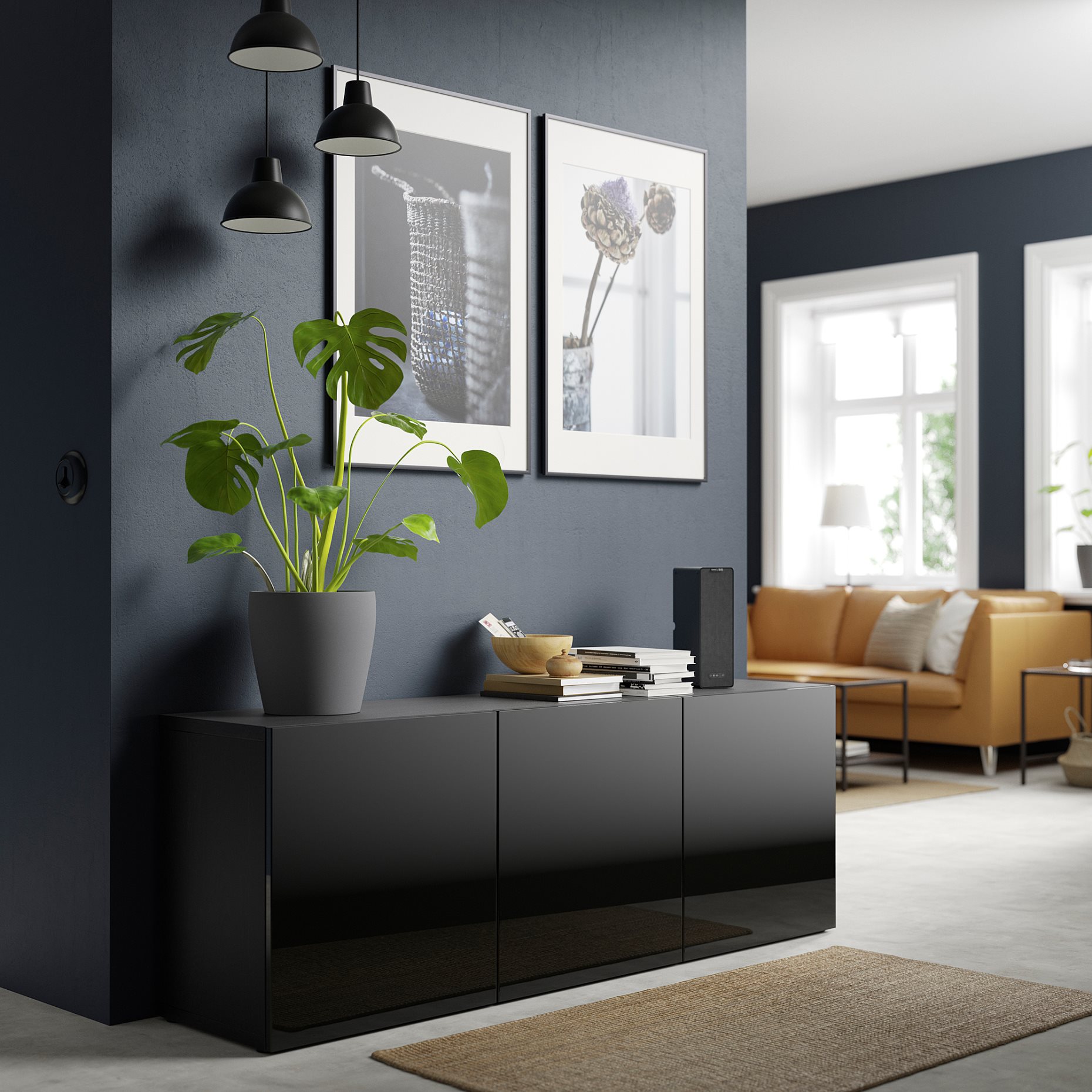 BESTÅ, σύνθεση αποθήκευσης με πόρτες, 180x42x65 cm, 293.249.85