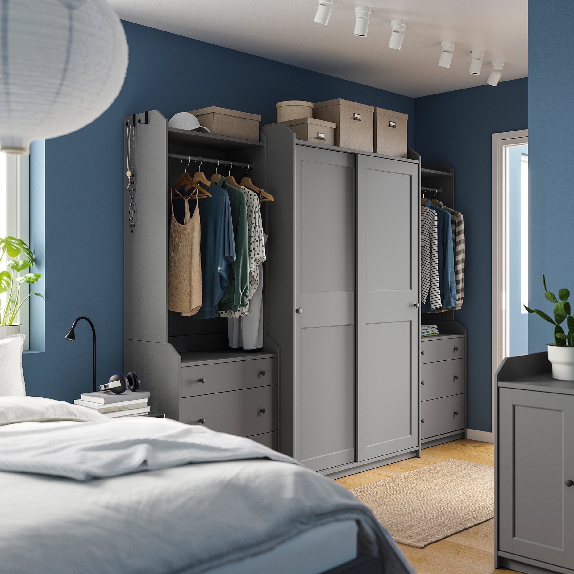 HAUGA, wardrobe combination, 258X55X199 cm, 293.882.32