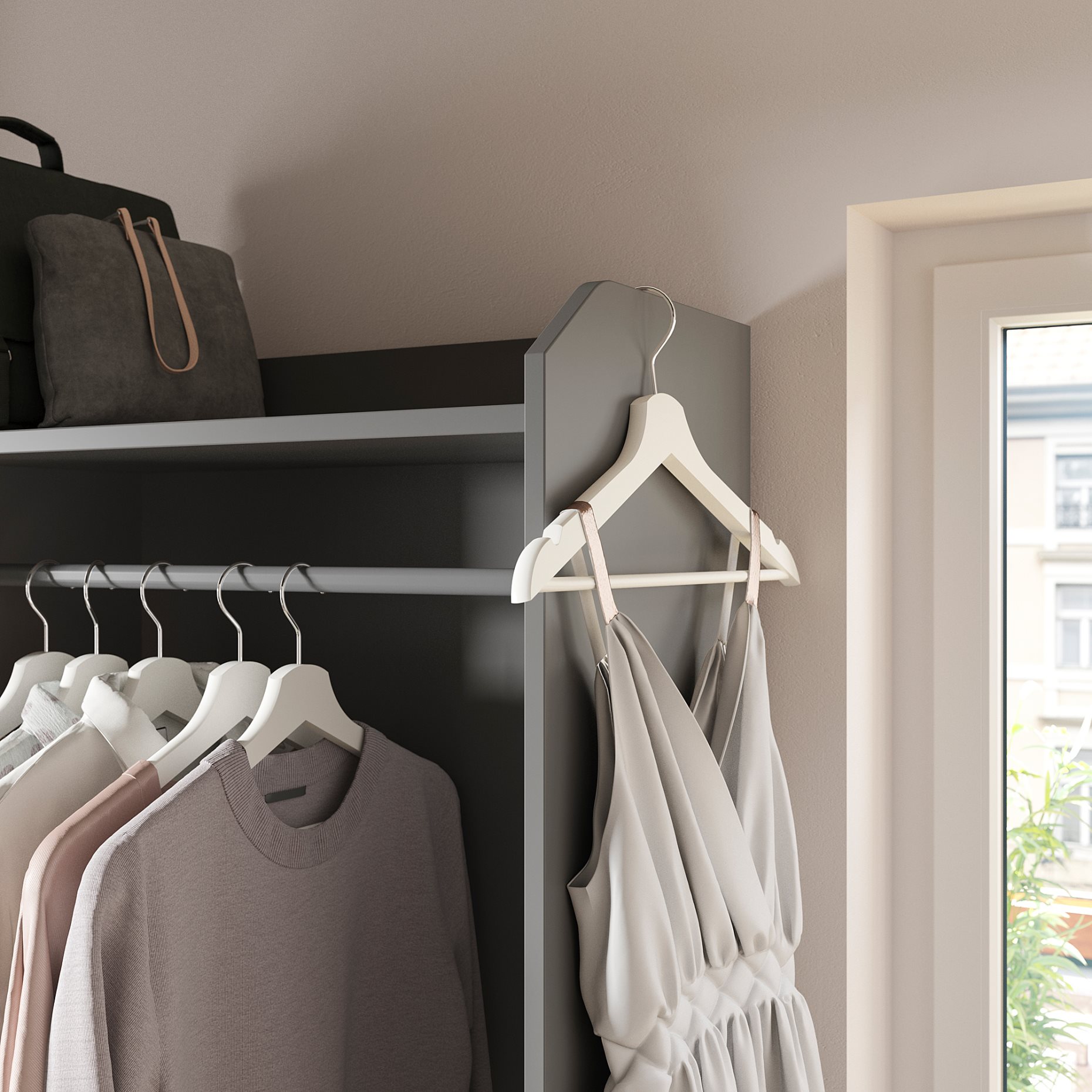 HAUGA, wardrobe combination, 258X55X199 cm, 293.882.32