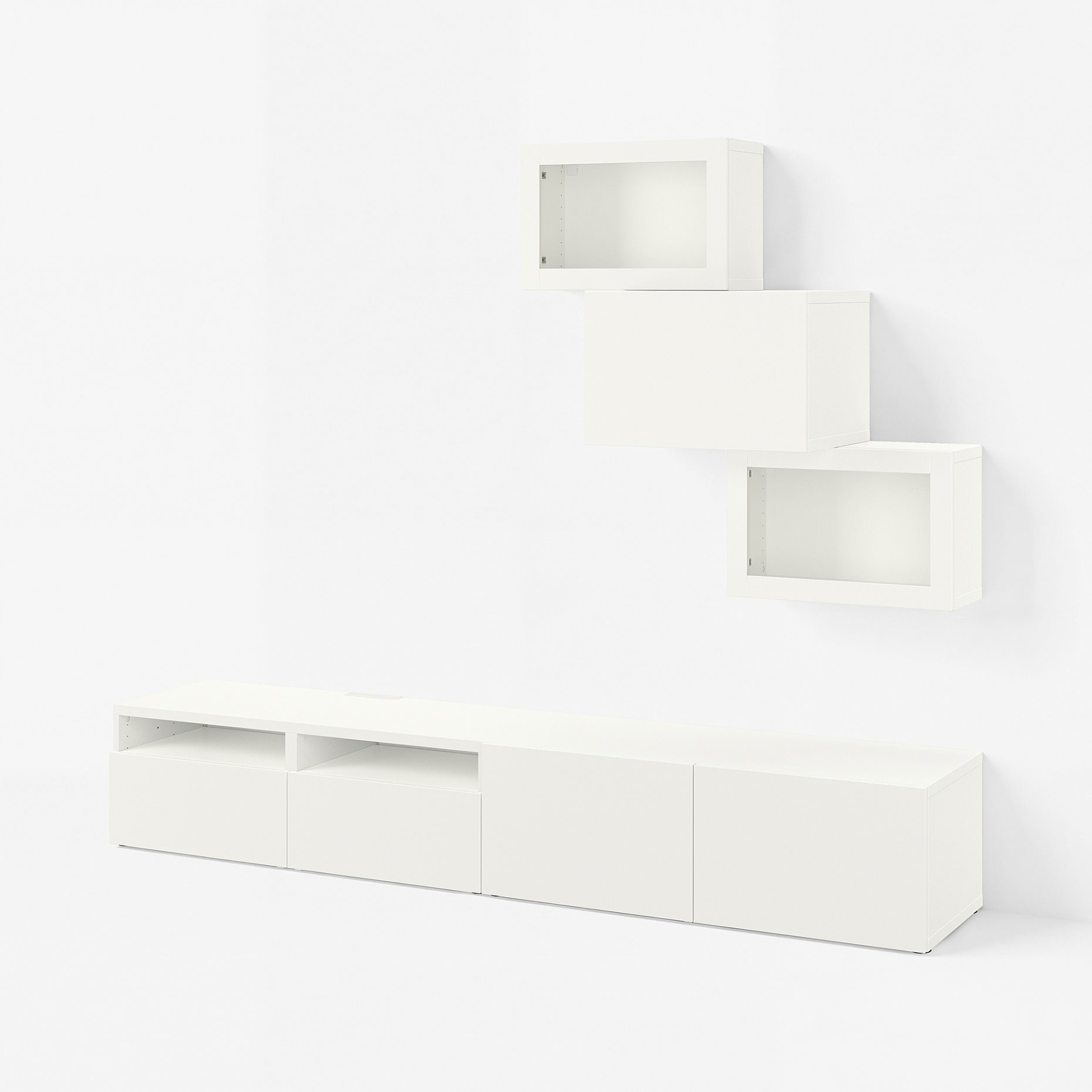 BESTÅ, TV storage combination/glass doors/drawers soft closing, 240x42x190 cm, 294.113.22