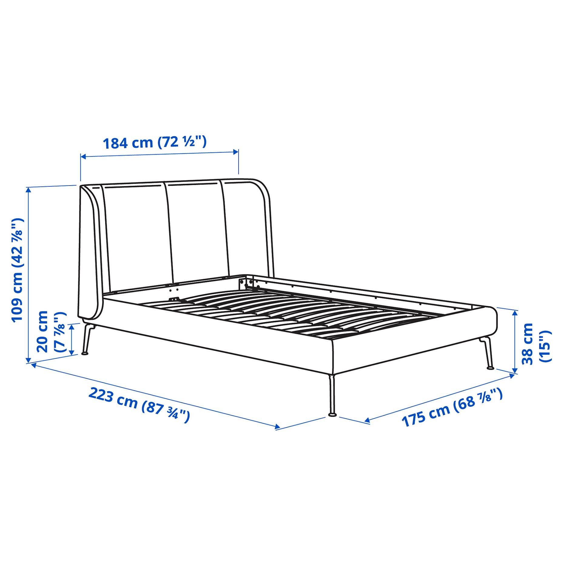 TUFJORD, upholstered bed frame, 160x200 cm, 295.553.63