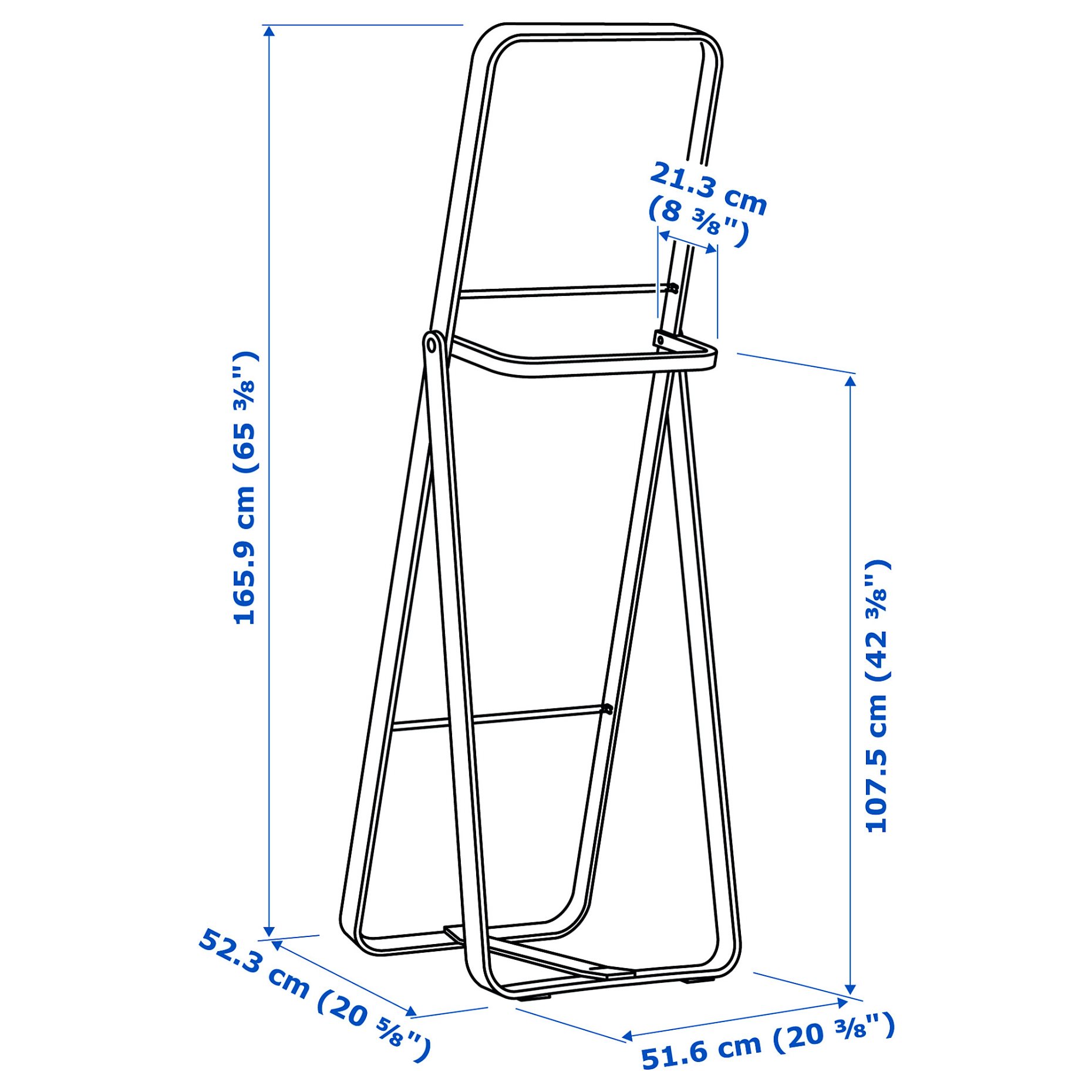 IKORNNES, standing mirror, 52x167 cm, 302.983.96