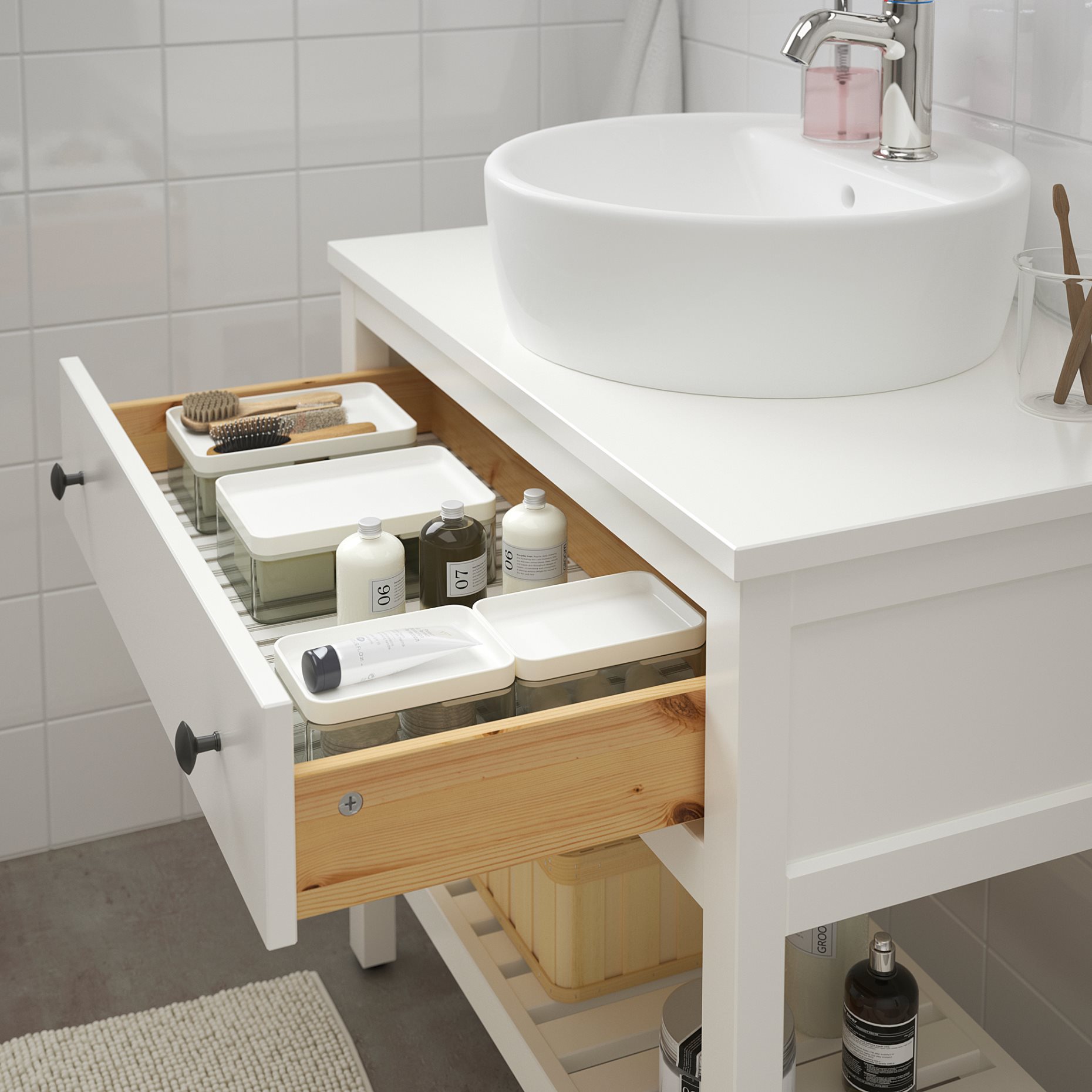 HEMNES, έπιπλο νιπτήρα με 1 συρτάρι, 303.966.98