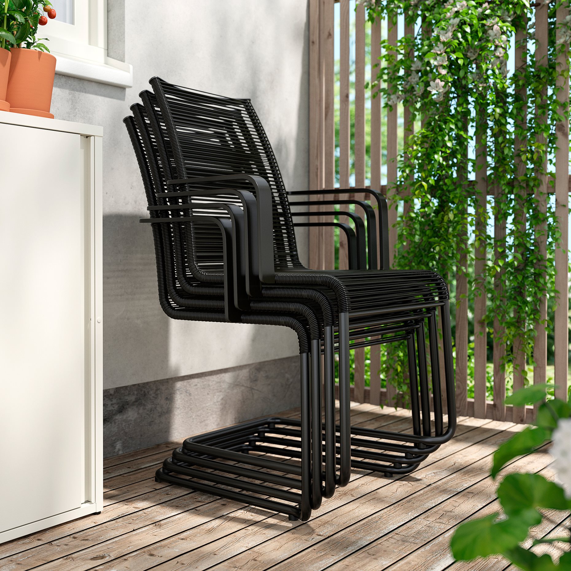 VÄSMAN, chair with armrests, outdoor, 402.116.37