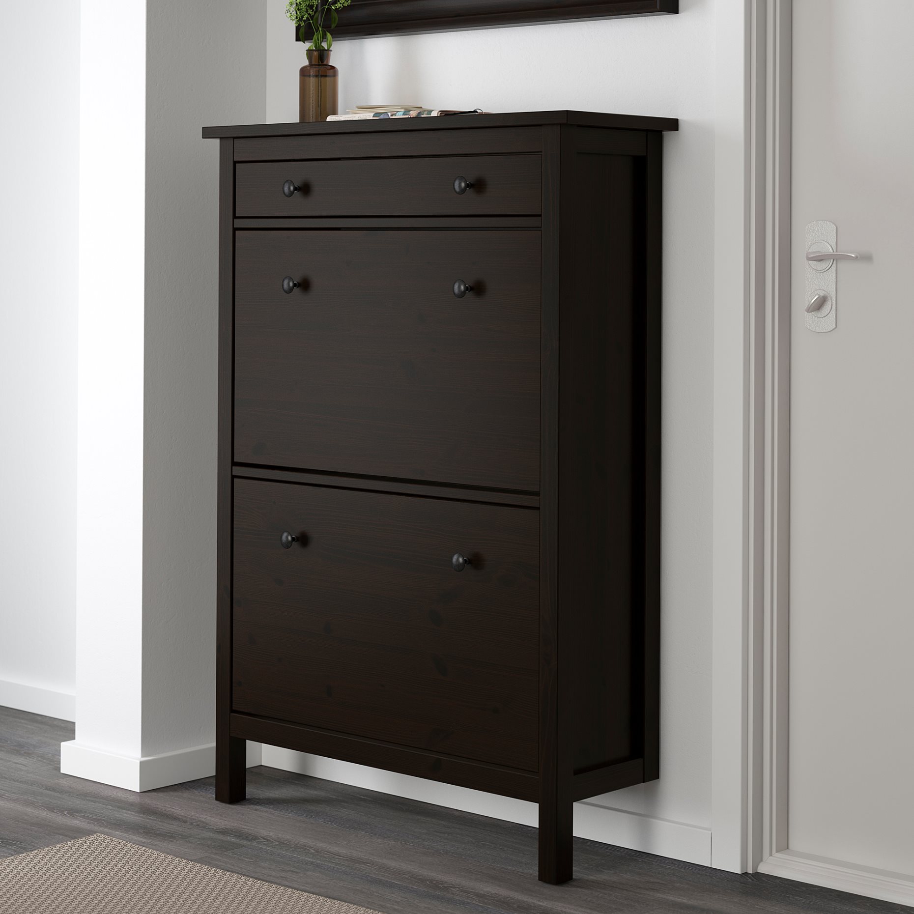 HEMNES, shoe cabinet with 2 compartments, 402.169.08