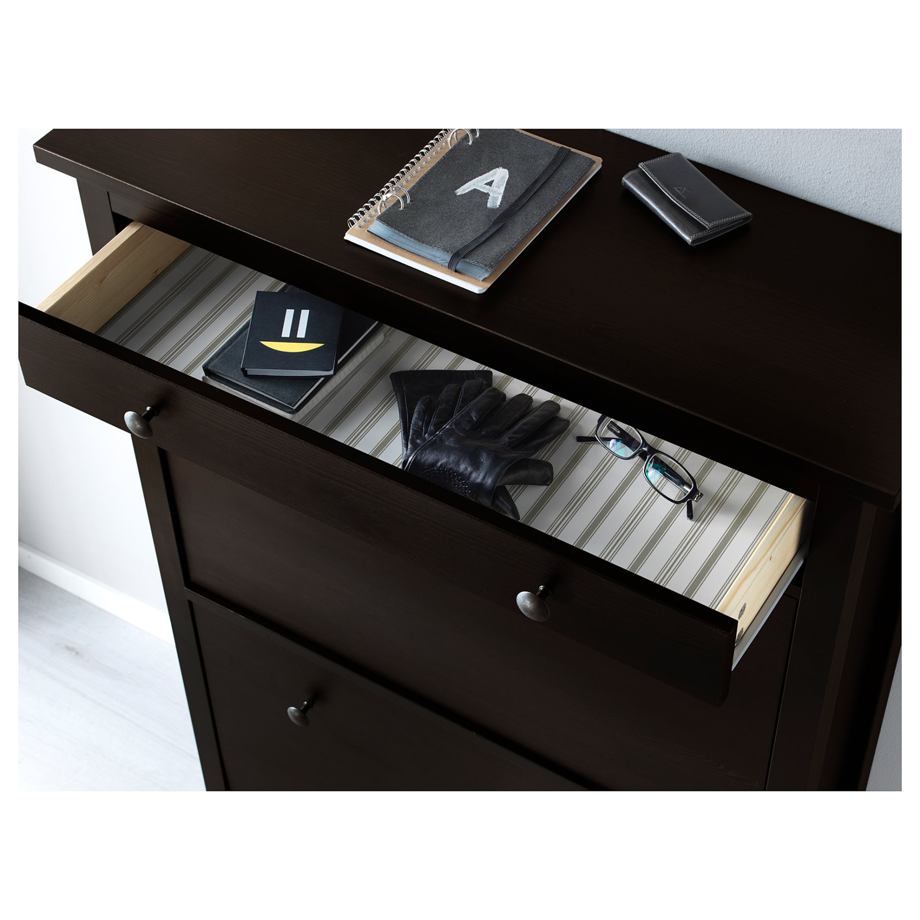HEMNES, shoe cabinet with 2 compartments, 402.169.08