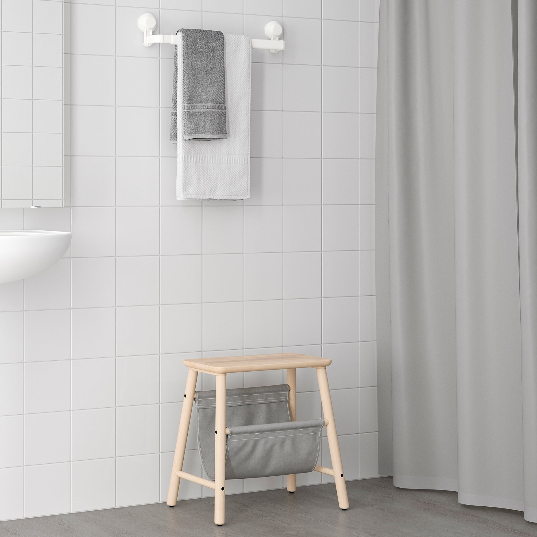 TISKEN, towel rack with suction cup, 403.812.86
