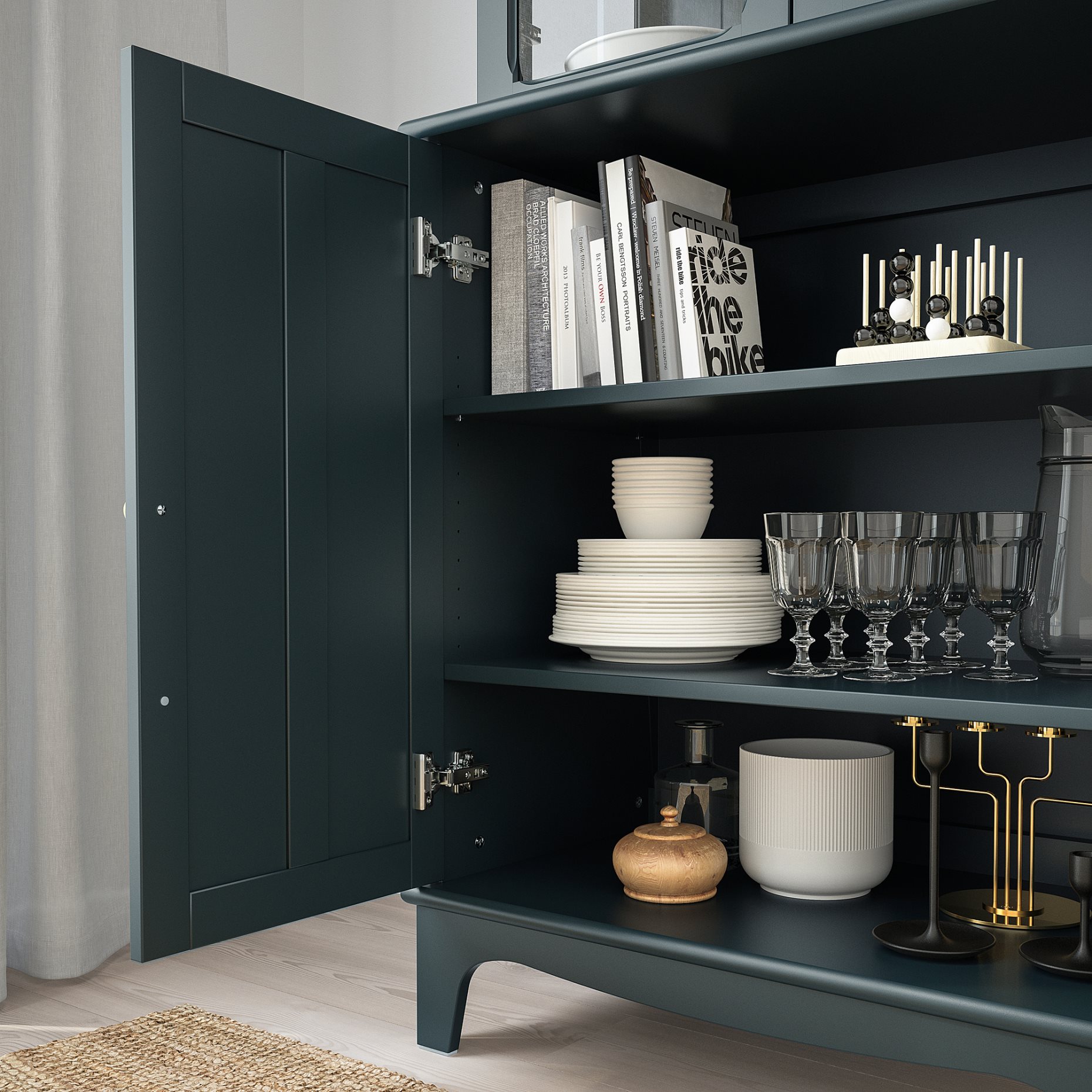 LOMMARP, cabinet with glass doors, 403.837.37