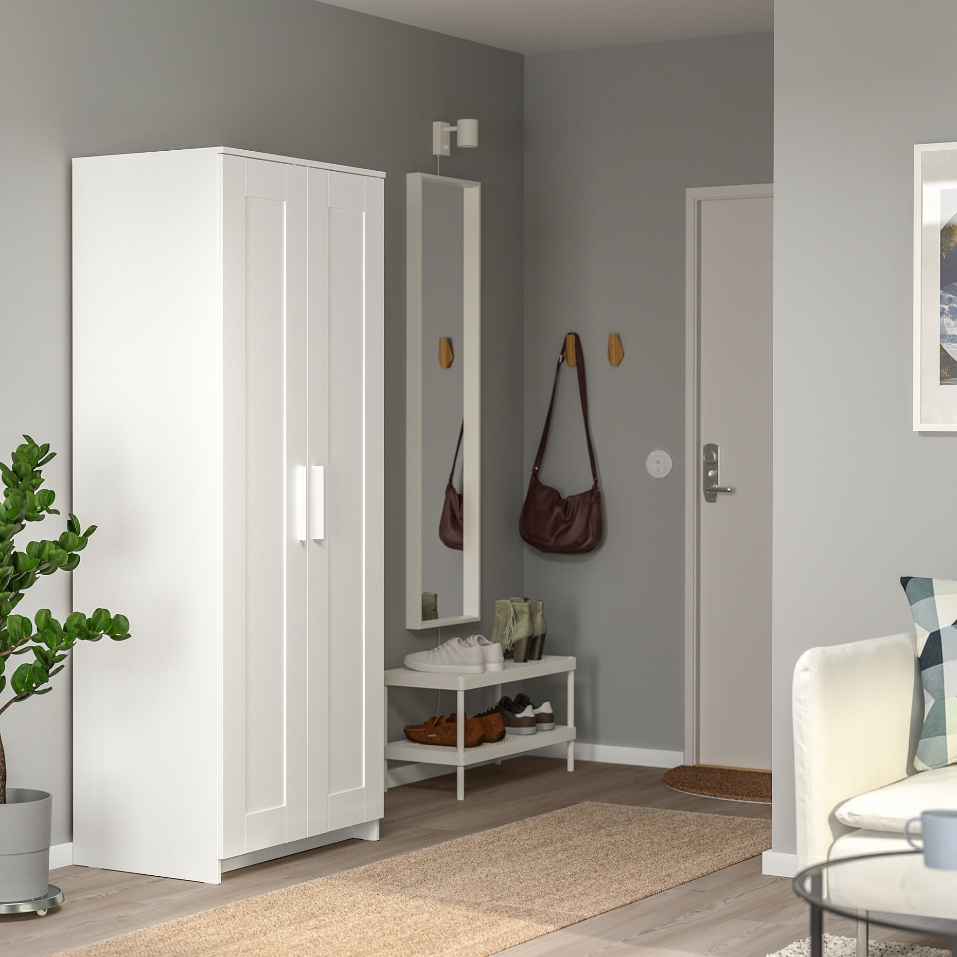 BRIMNES, wardrobe with 2 doors, 404.004.78