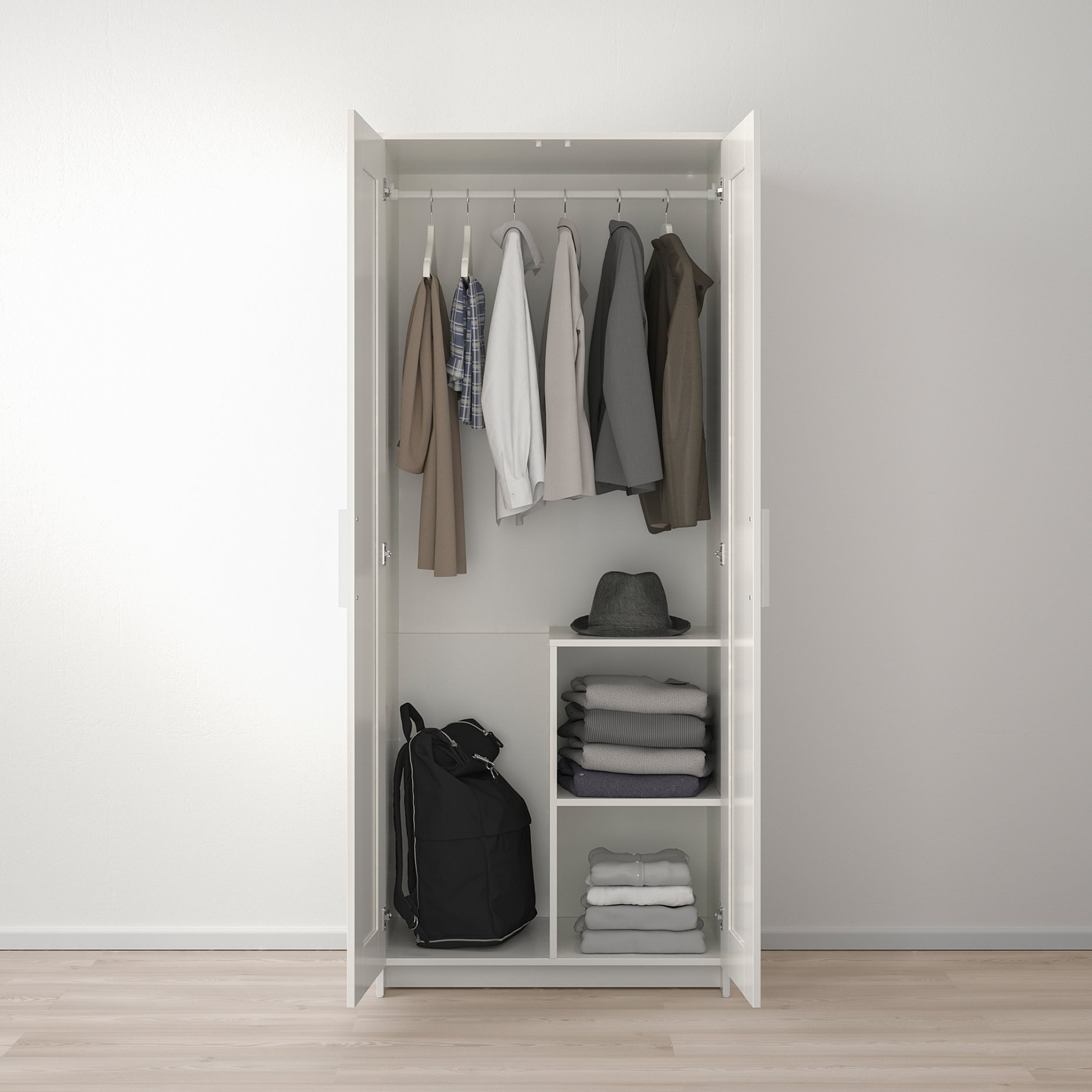 BRIMNES, wardrobe with 2 doors, 404.004.78