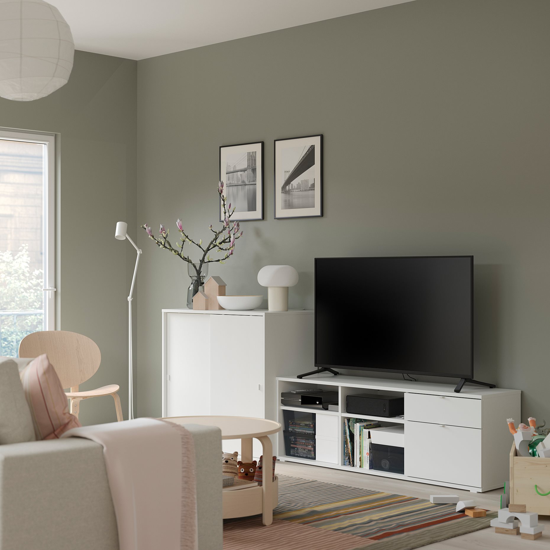VIHALS, TV/storage combination, 242x37x90 cm, 494.406.01