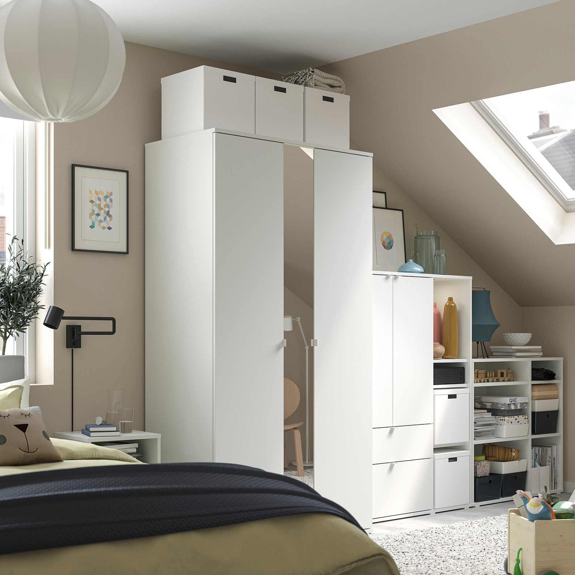 VIHALS, wardrobe combination, 305x57x200 cm, 494.421.91