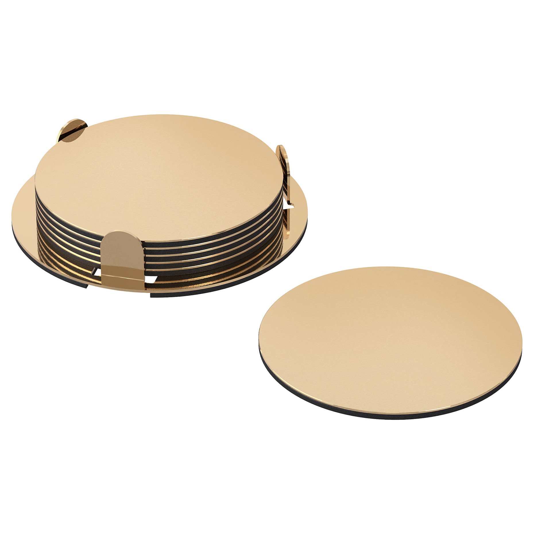 GLATTIS, coasters with holder, 6 pack, 503.430.05