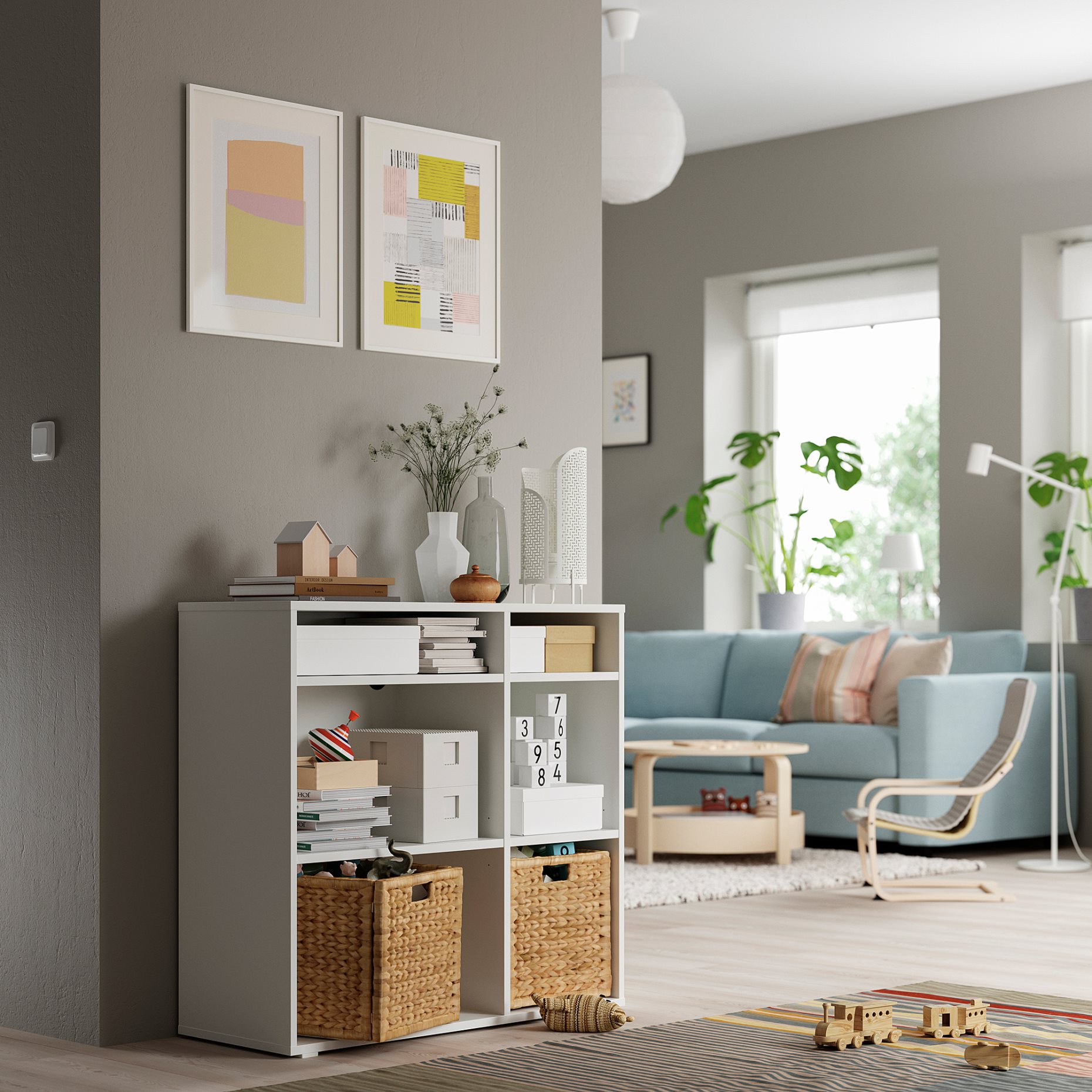 VIHALS, shelving unit with 4 shelves, 95x37x90 cm, 504.832.89