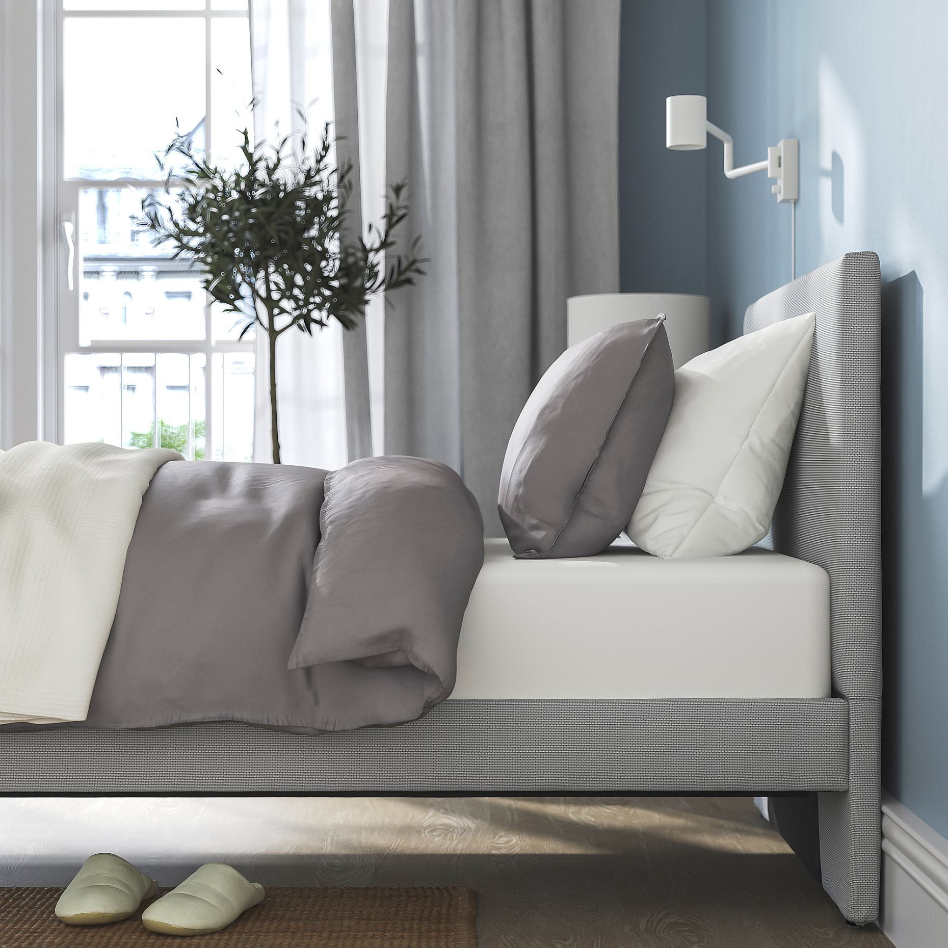 GLADSTAD, upholstered bed frame, 90x200 cm, 504.904.59