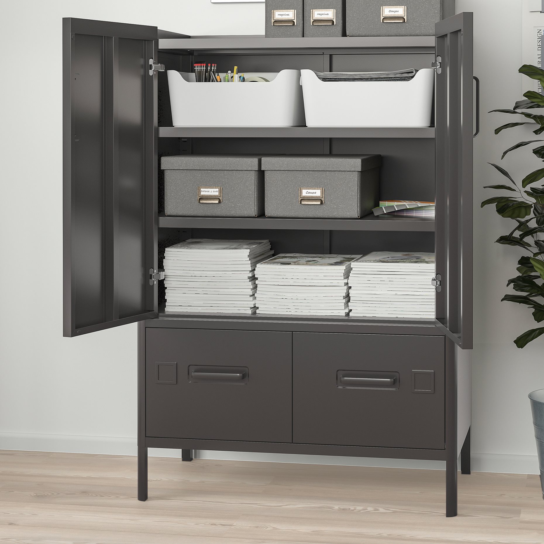 IDÅSEN, cabinet with doors and drawers, 80x47x119 cm, 504.963.81